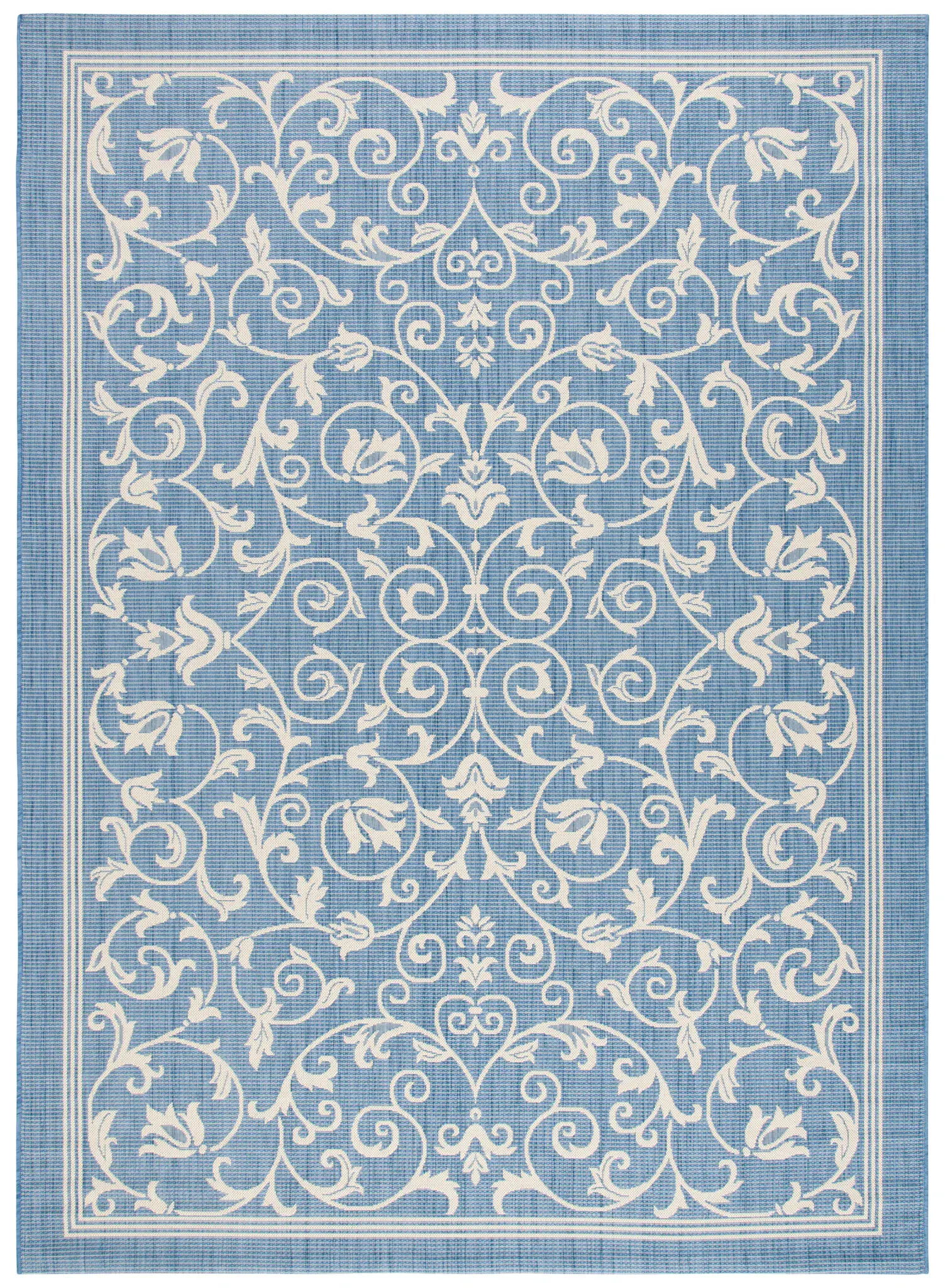 Courtyard Botanical Scroll Outdoor Rug