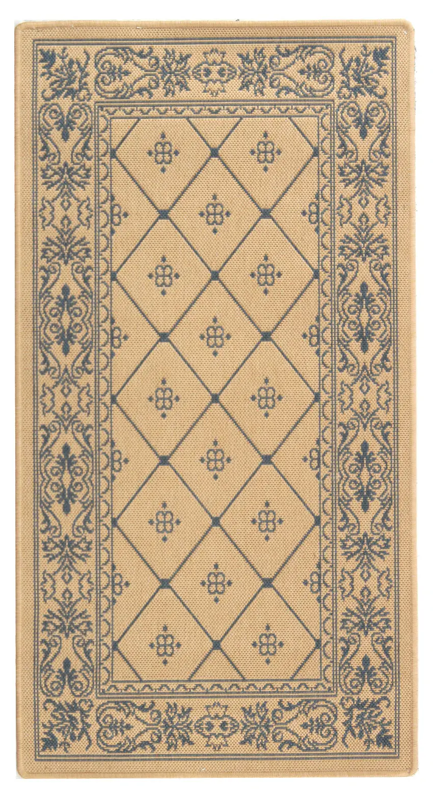 Courtyard Framed Lattice Outdoor Rug