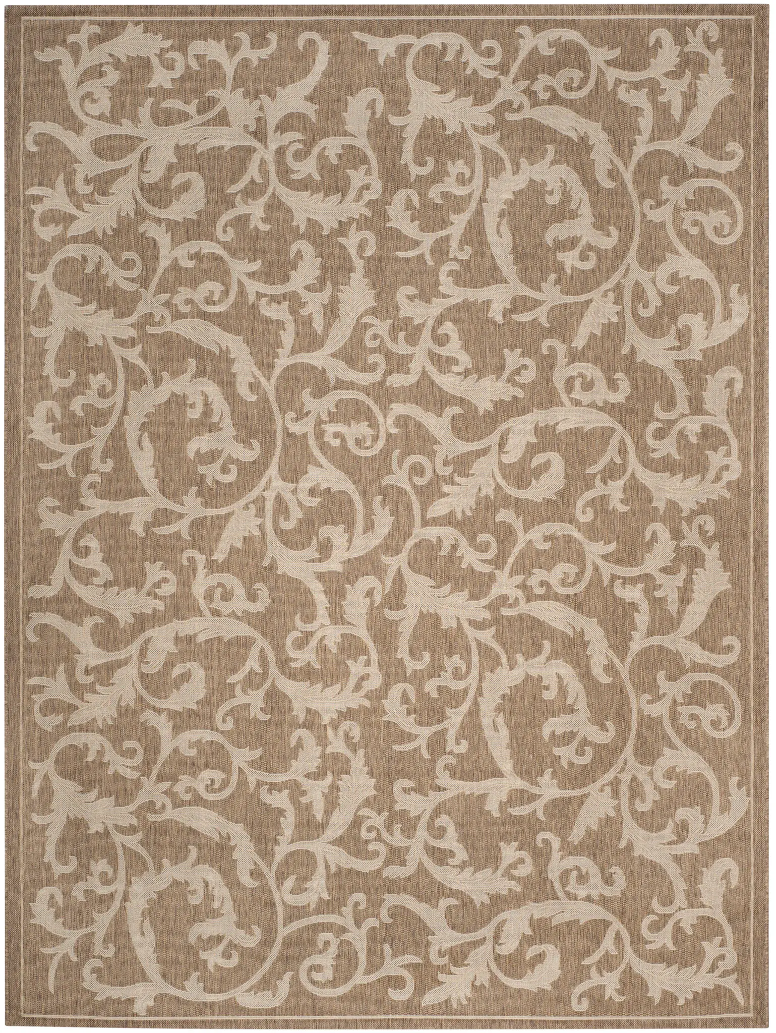 Courtyard Scrolling Leaf Outdoor Rug
