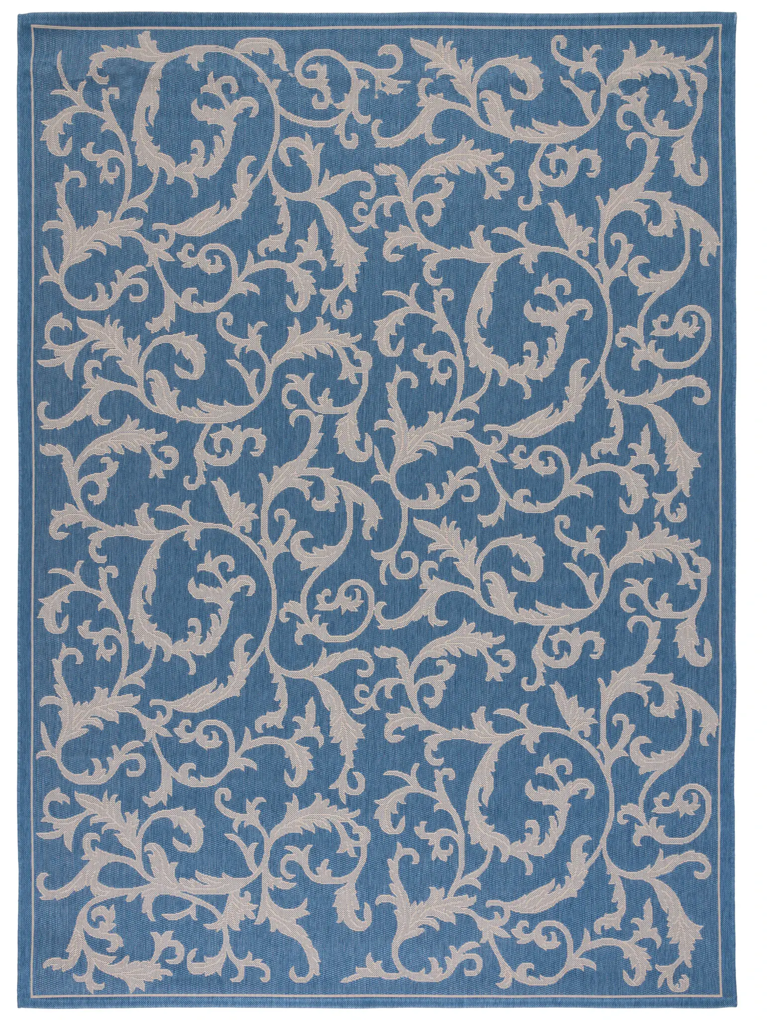 Courtyard Scrolling Leaf Outdoor Rug