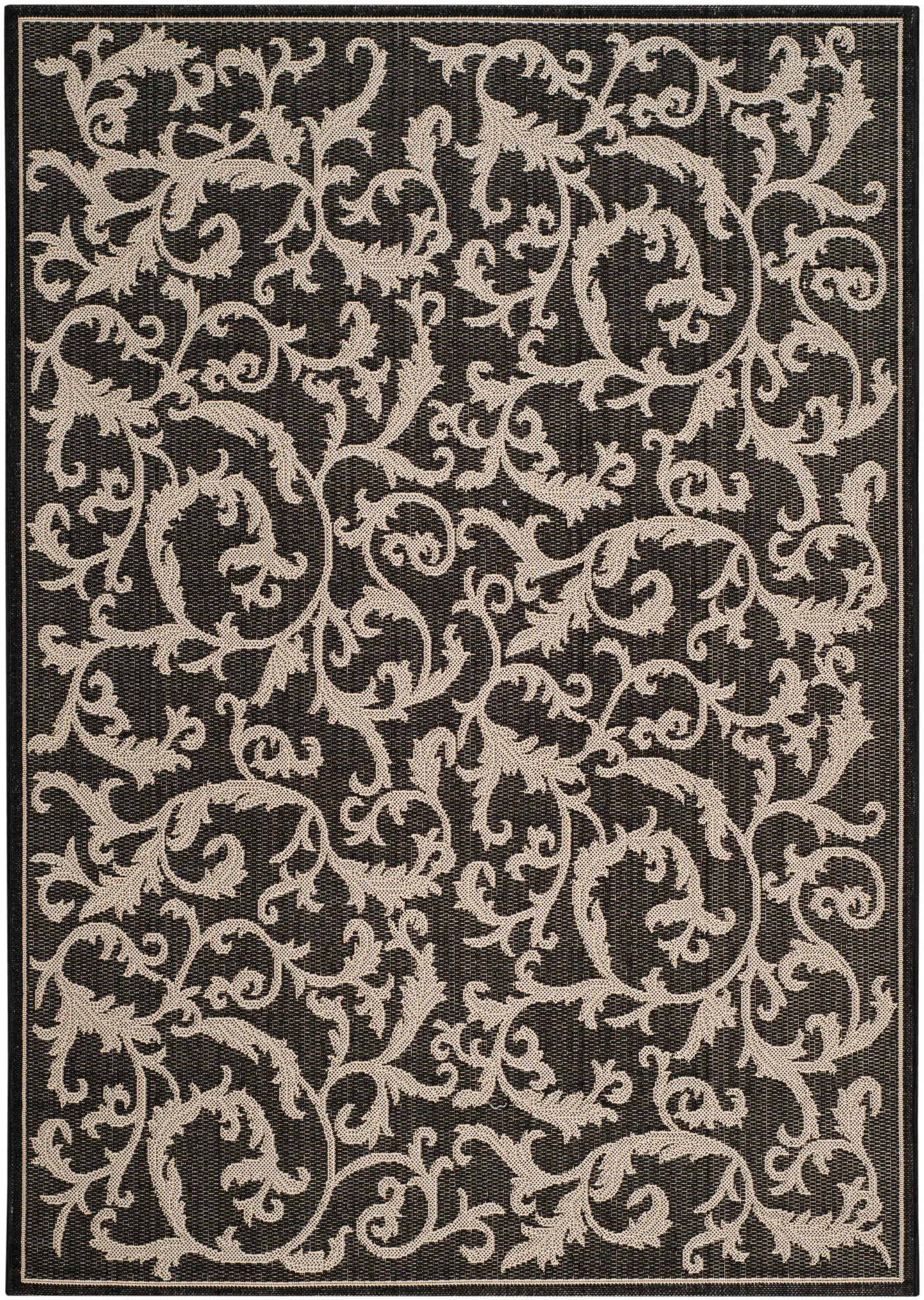 Courtyard Scrolling Leaf Outdoor Rug