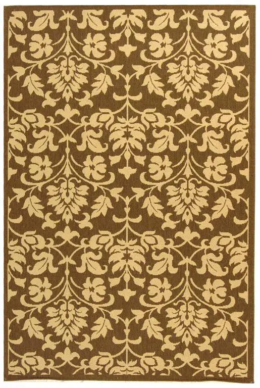 Courtyard Floral Damask Trellis Outdoor Rug