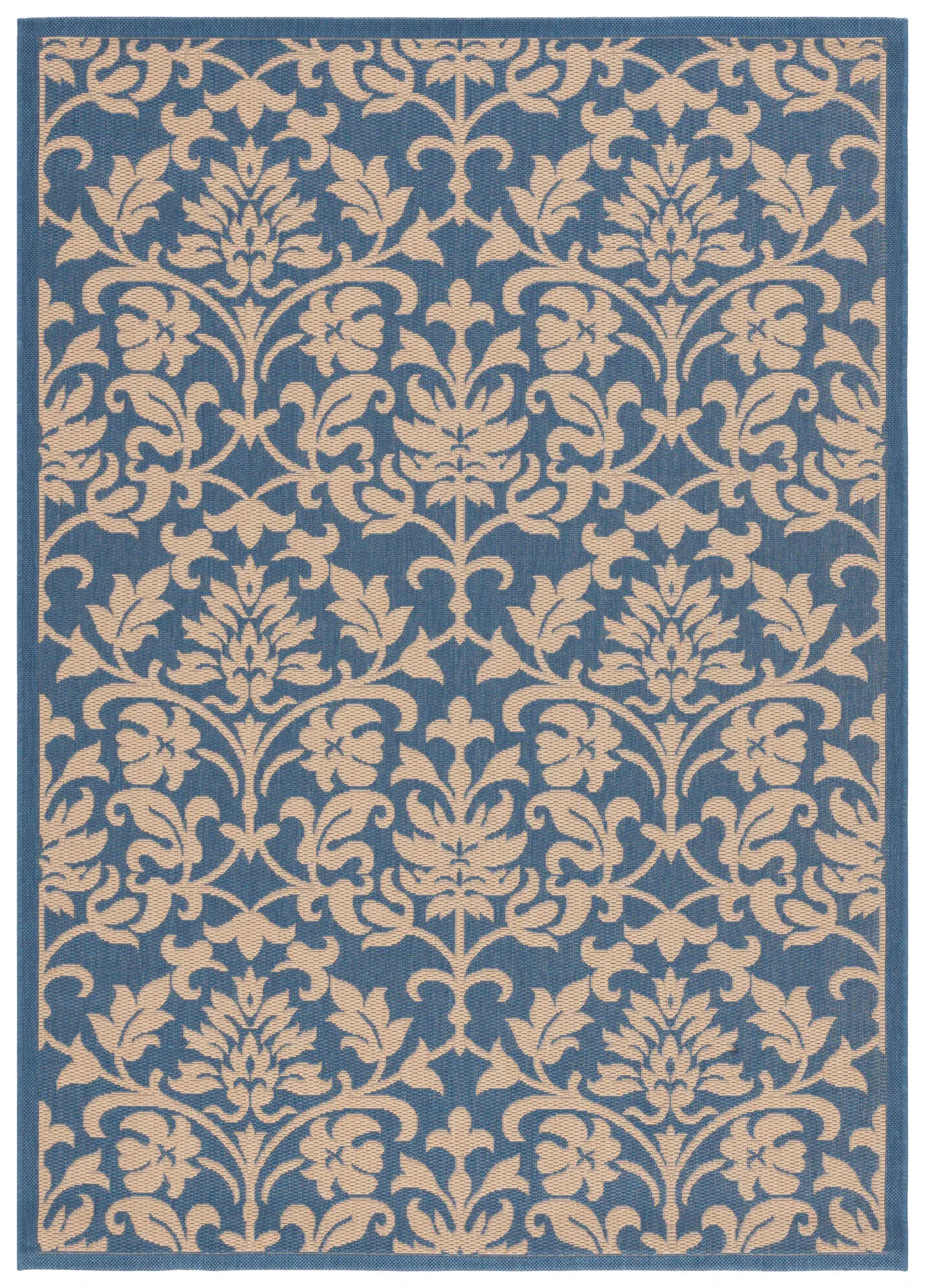 Courtyard Floral Damask Trellis Outdoor Rug