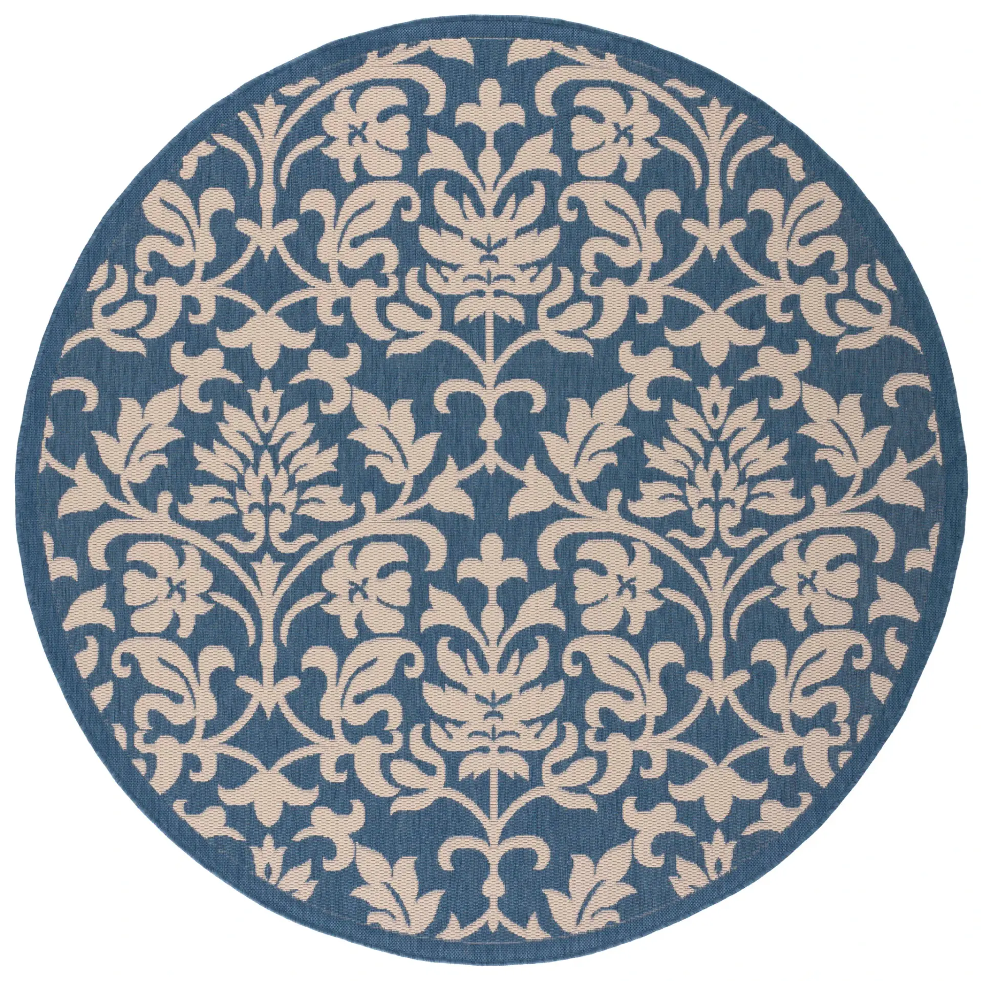 Courtyard Floral Damask Trellis Outdoor Rug