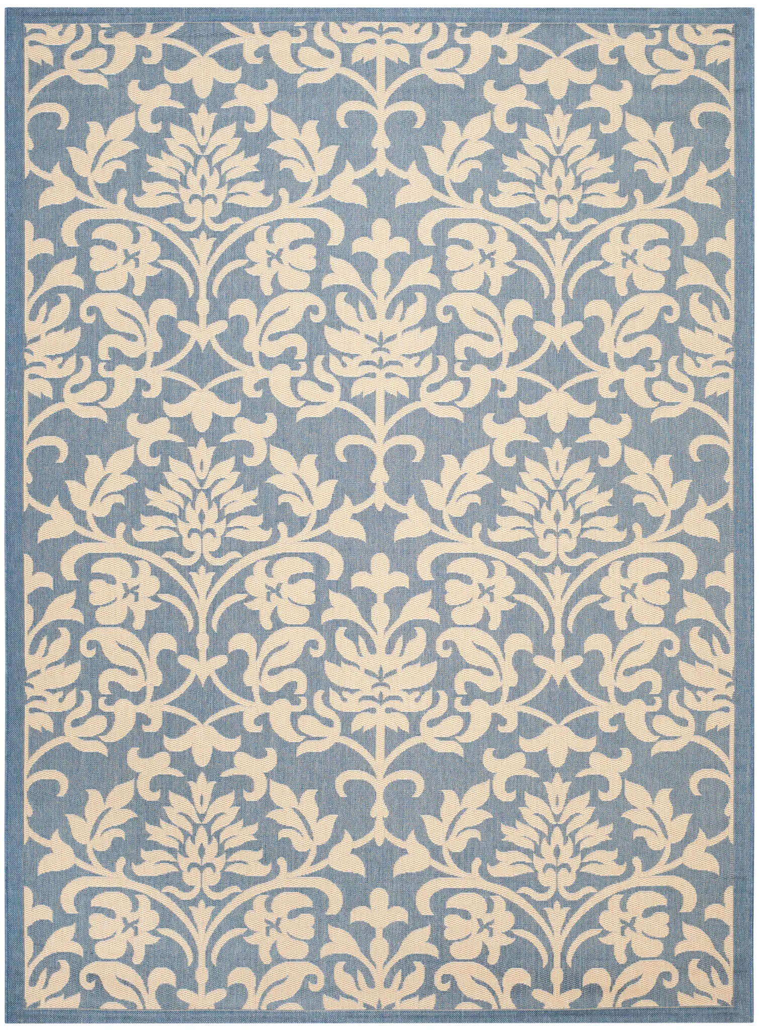 Courtyard Floral Damask Trellis Outdoor Rug