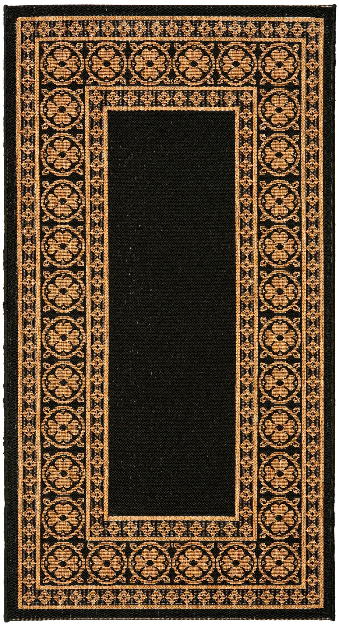 Courtyard Rosette Border Outdoor Rug