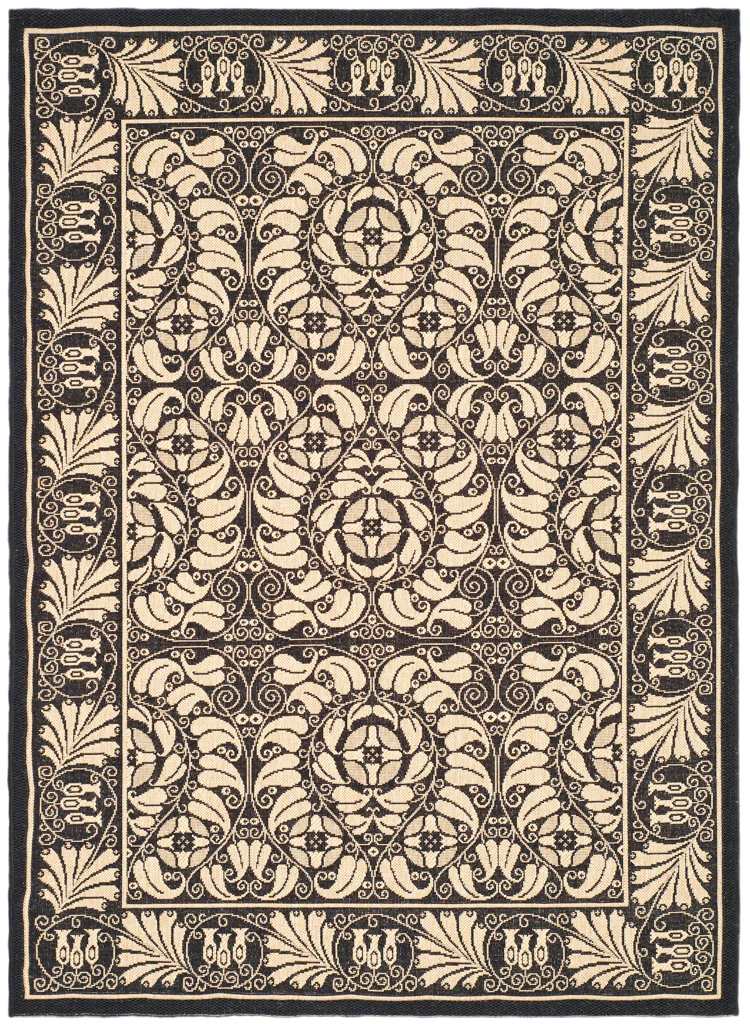 Courtyard Scrolling Floral Outdoor Rug