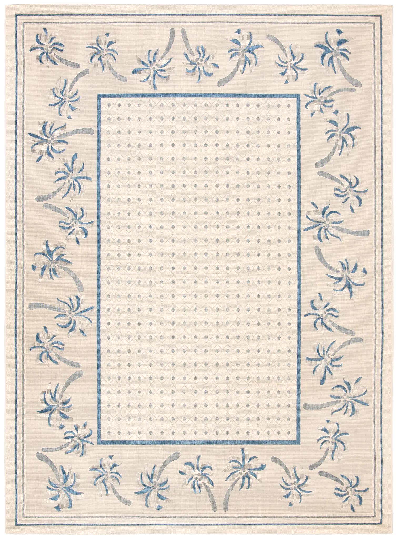 Courtyard Palm Border Outdoor Rug