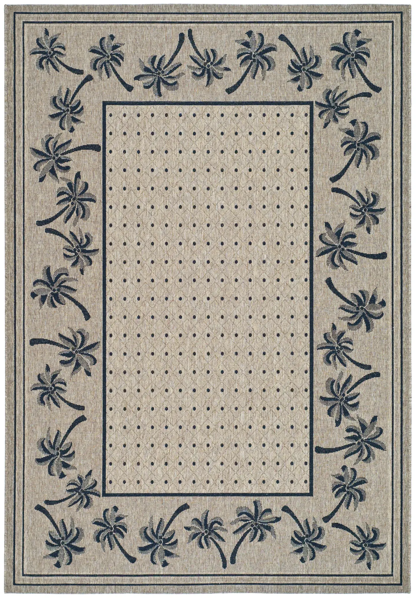 Courtyard Palm Border Outdoor Rug