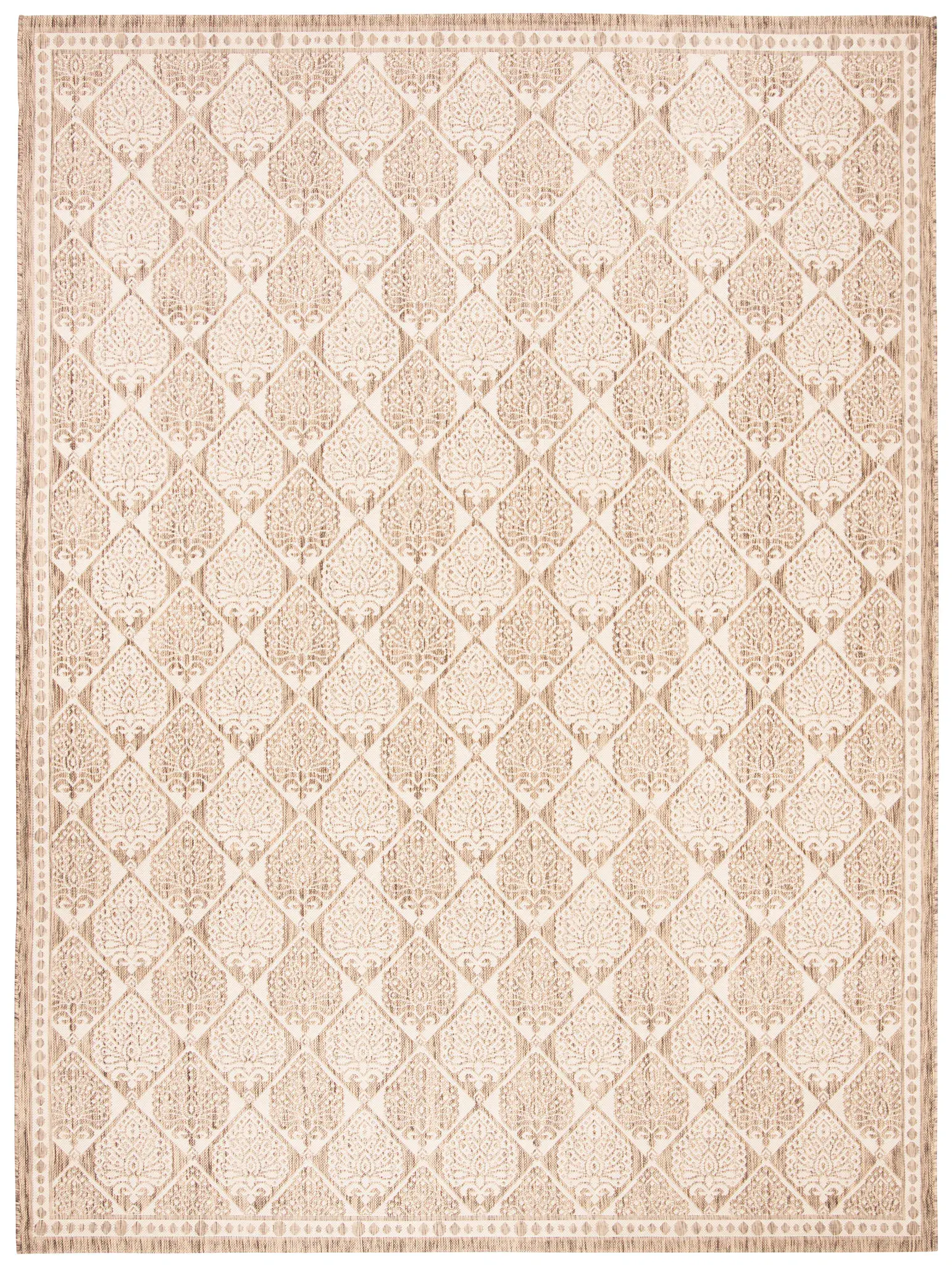 Courtyard Diamond Botanical Outdoor Rug