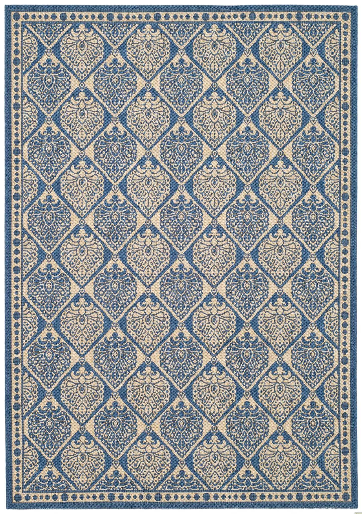 Courtyard Diamond Botanical Outdoor Rug