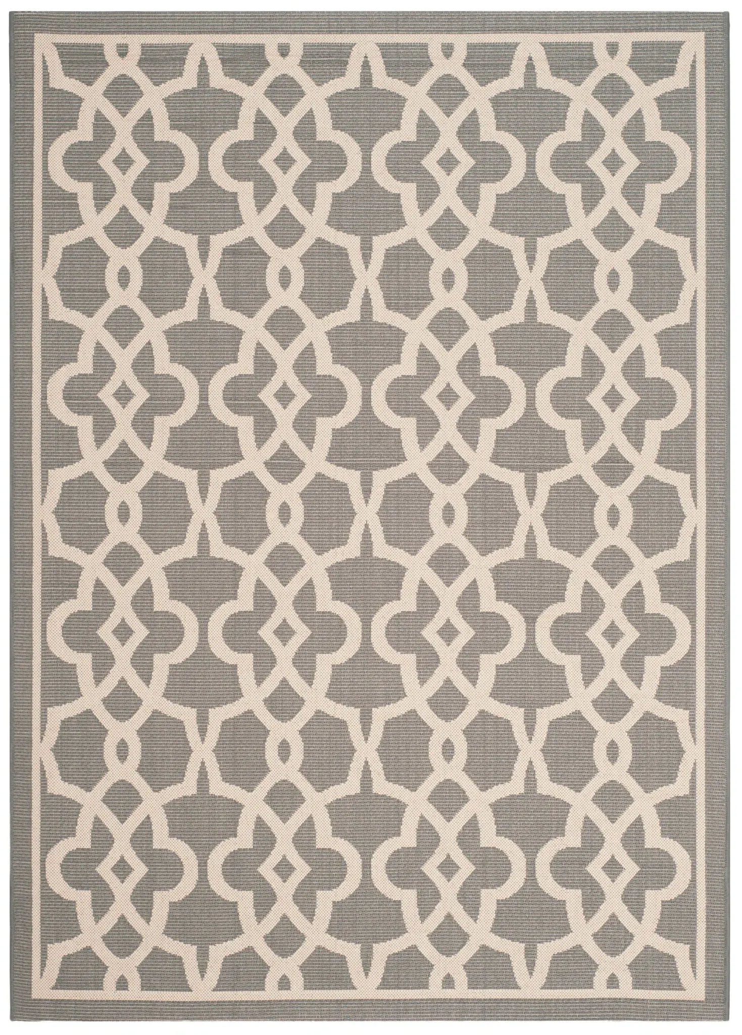 Courtyard Interlocking Fretwork Trellis Outdoor Rug