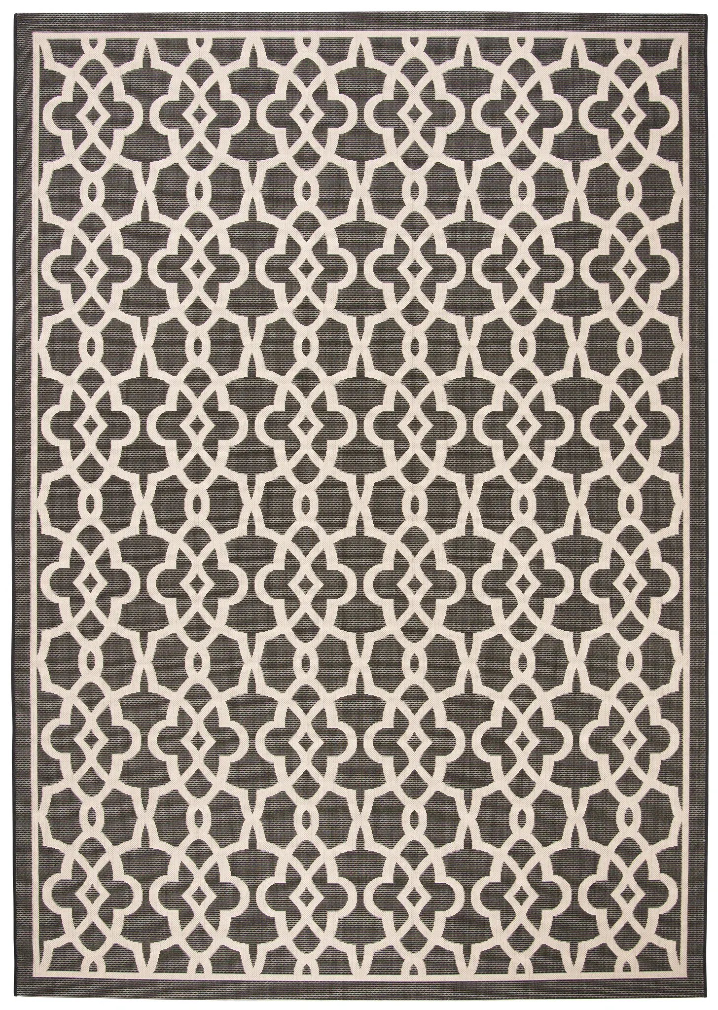 Courtyard Interlocking Fretwork Trellis Outdoor Rug