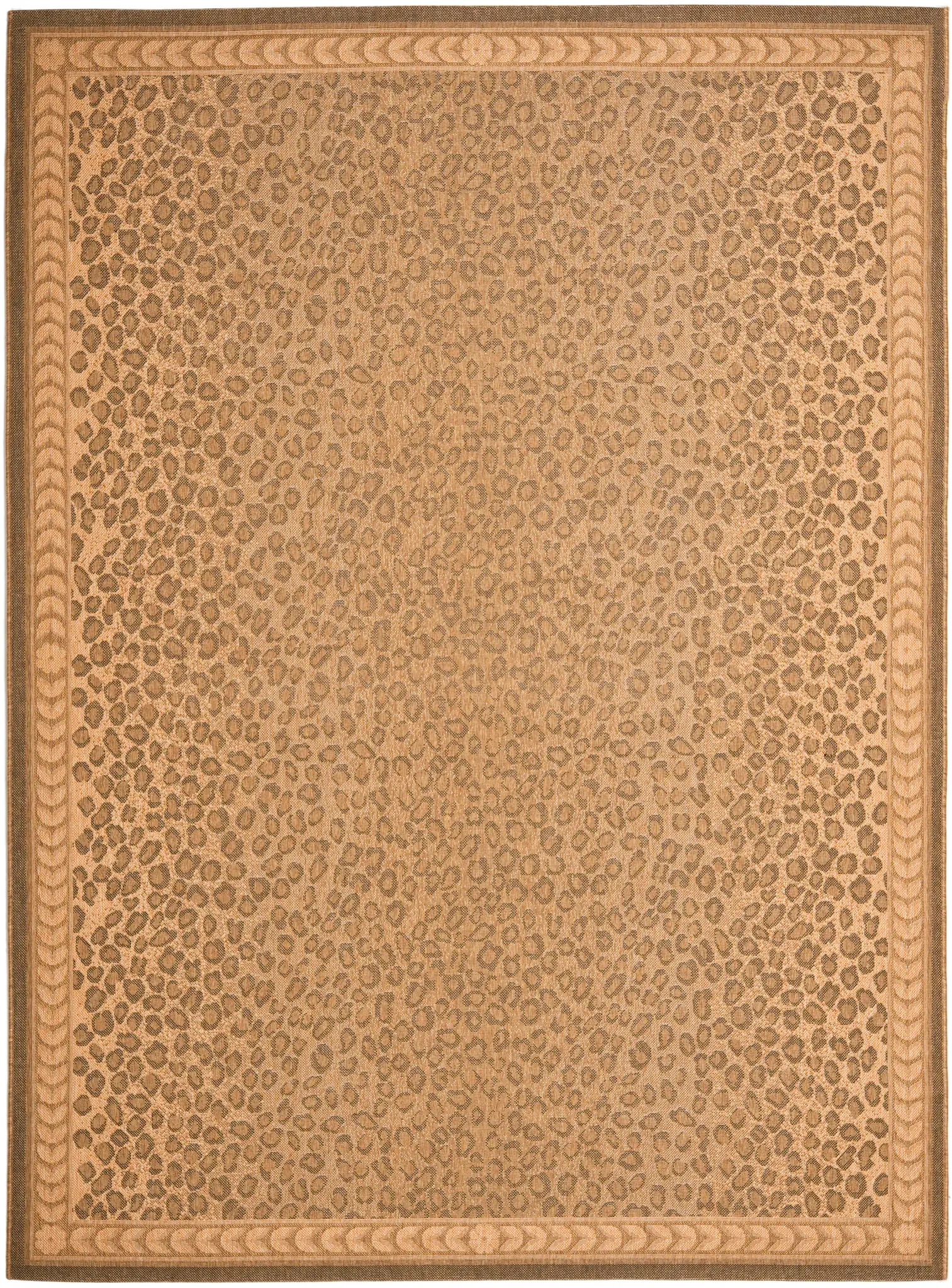Courtyard Cheetah Border Outdoor Rug