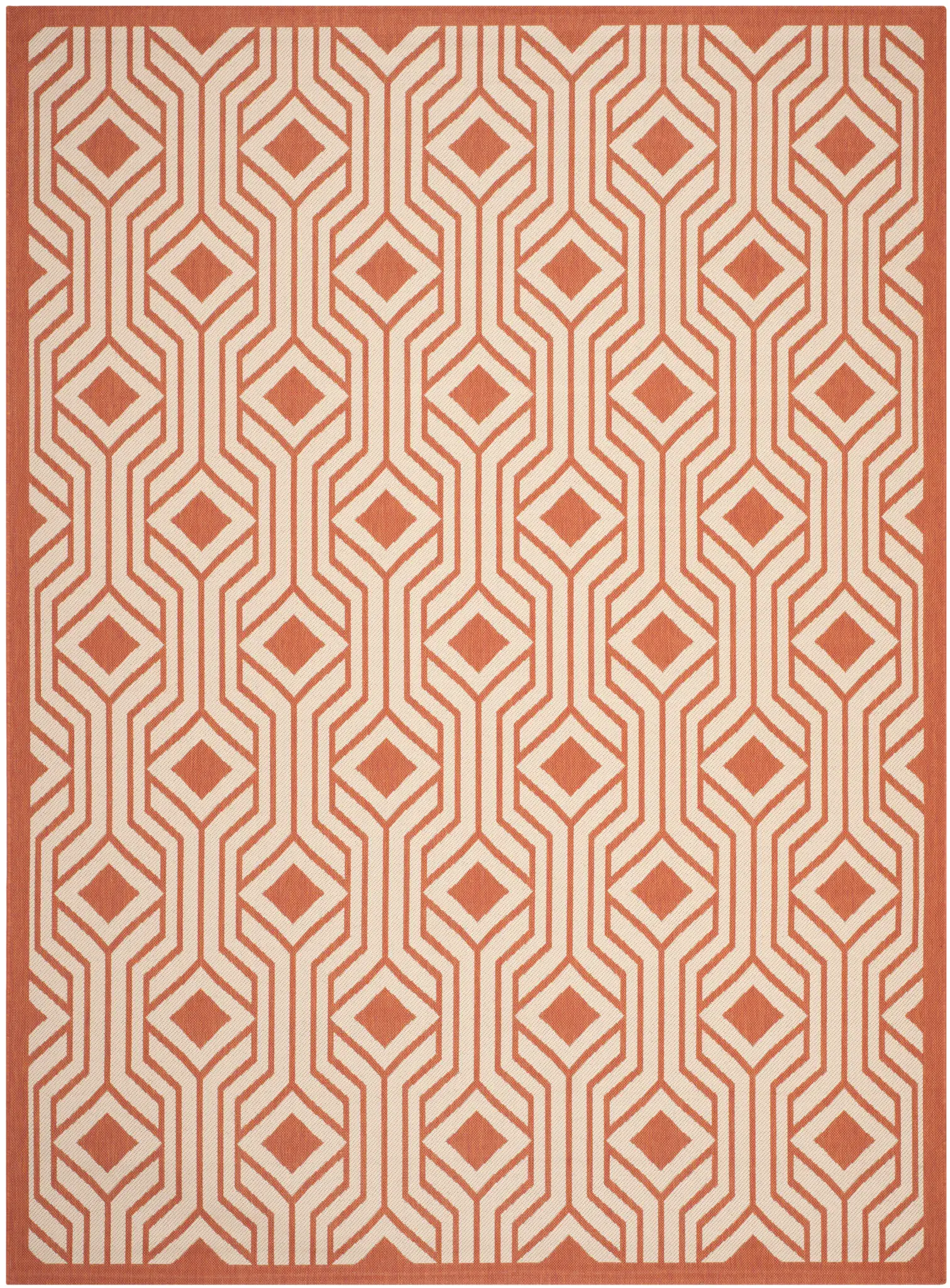 Courtyard Geometric Lattice Outdoor Rug