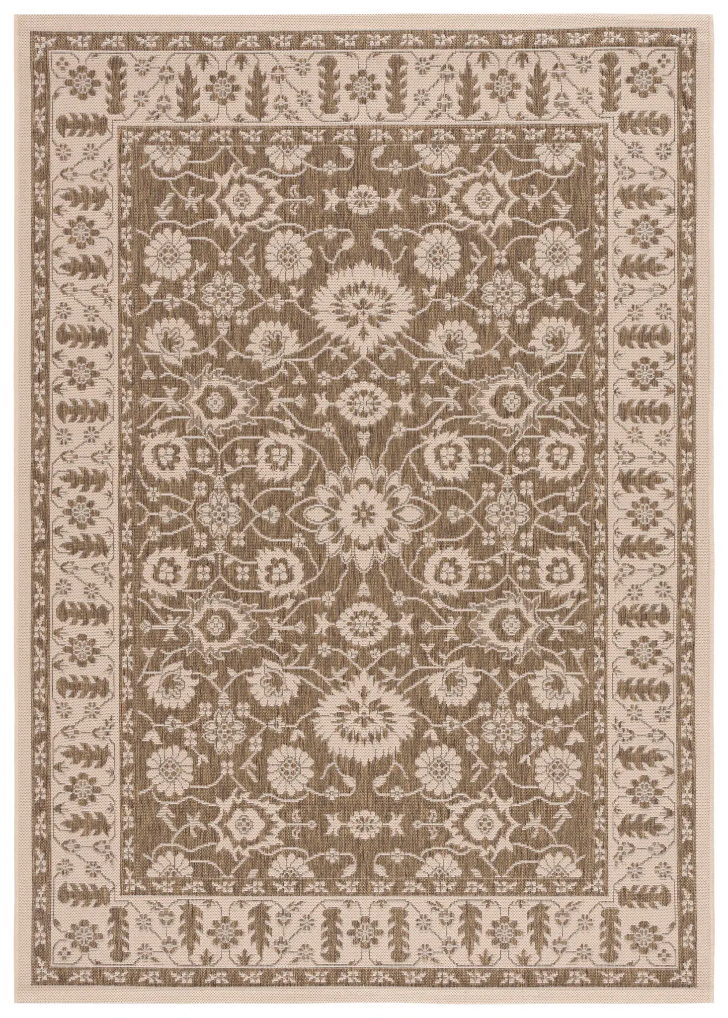 Courtyard Floral Bordered Outdoor Rug