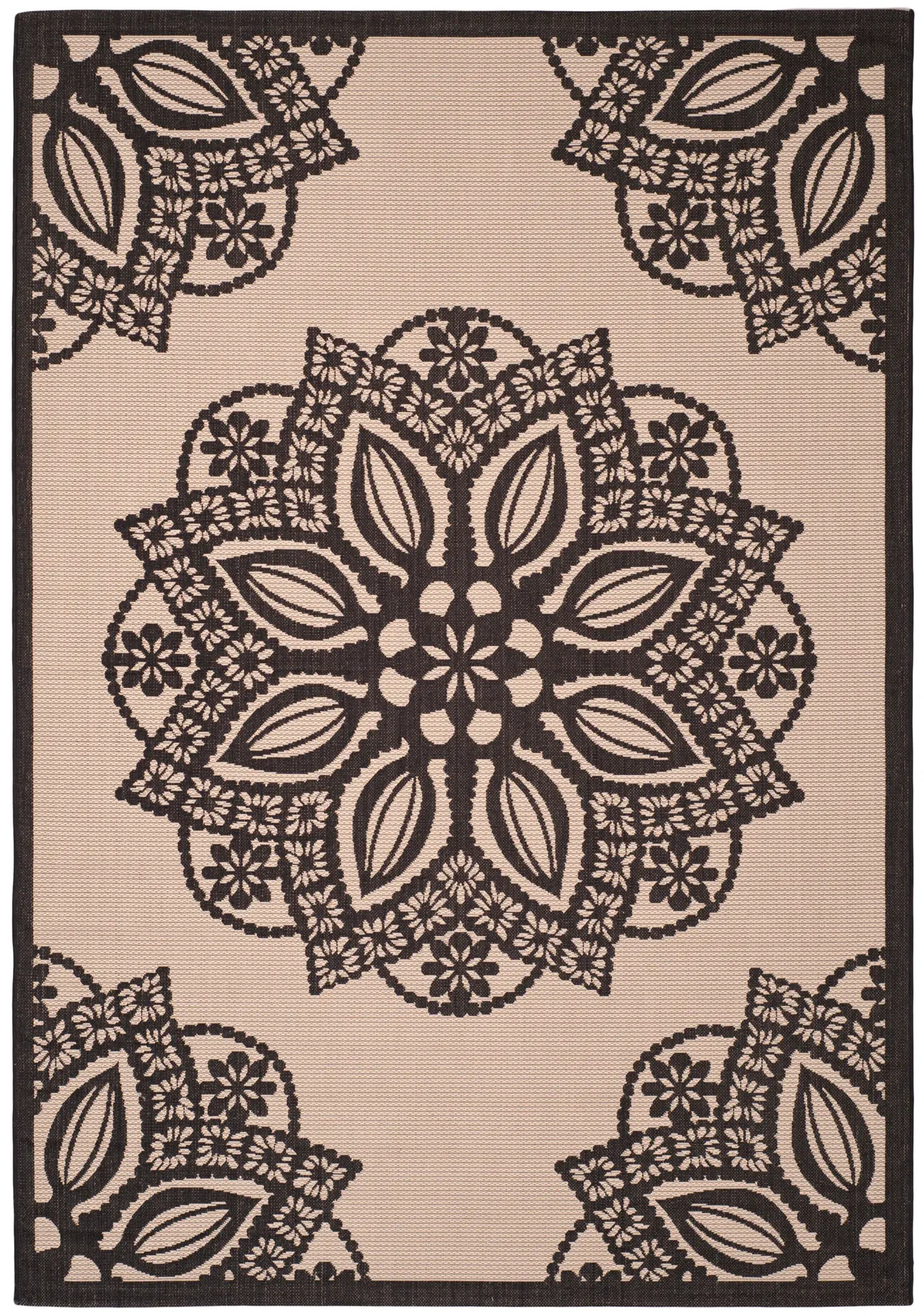 Courtyard Mandala Medallion Outdoor Rug