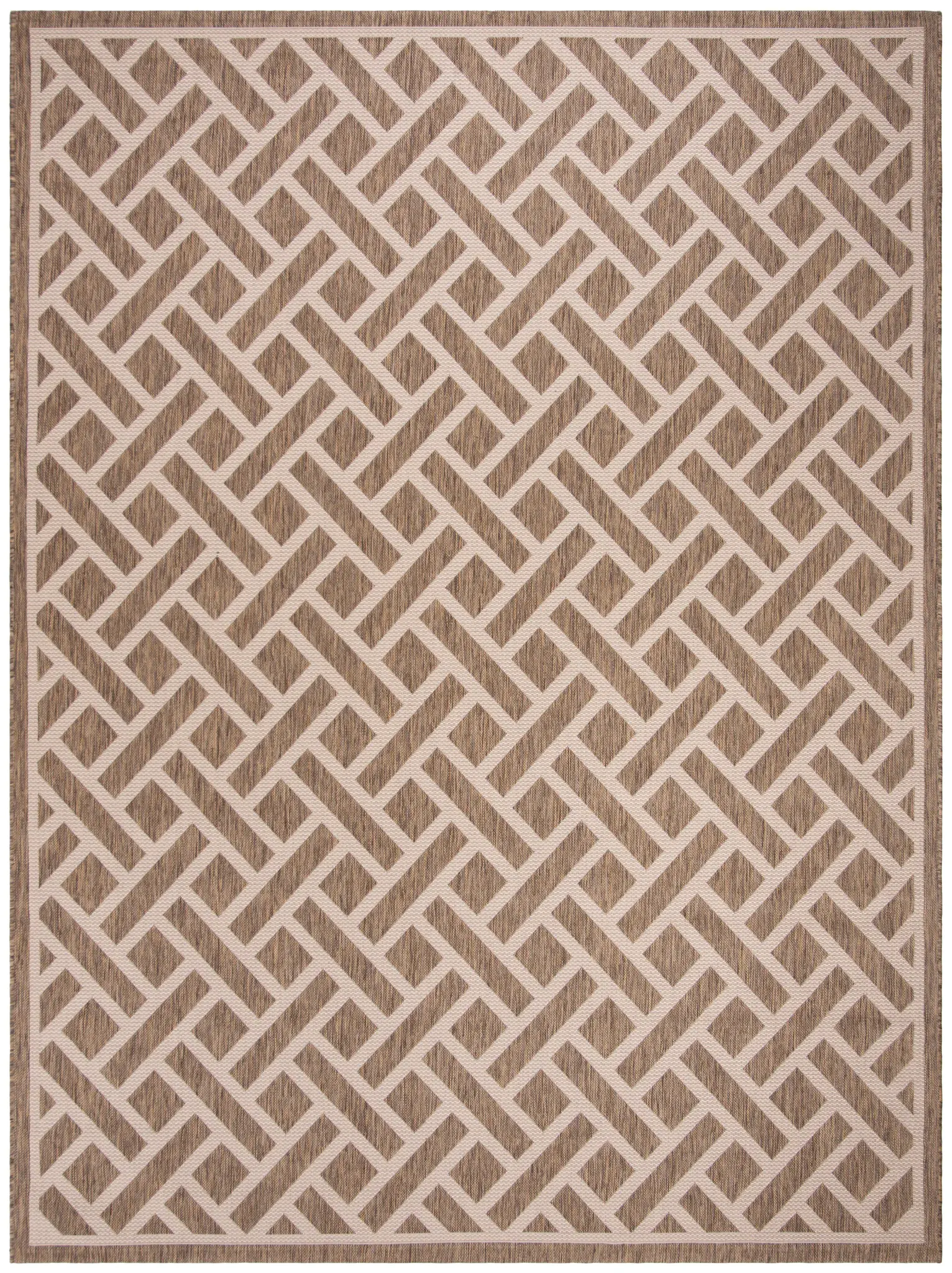 Courtyard Interlocking Diagonal Trellis Outdoor Rug