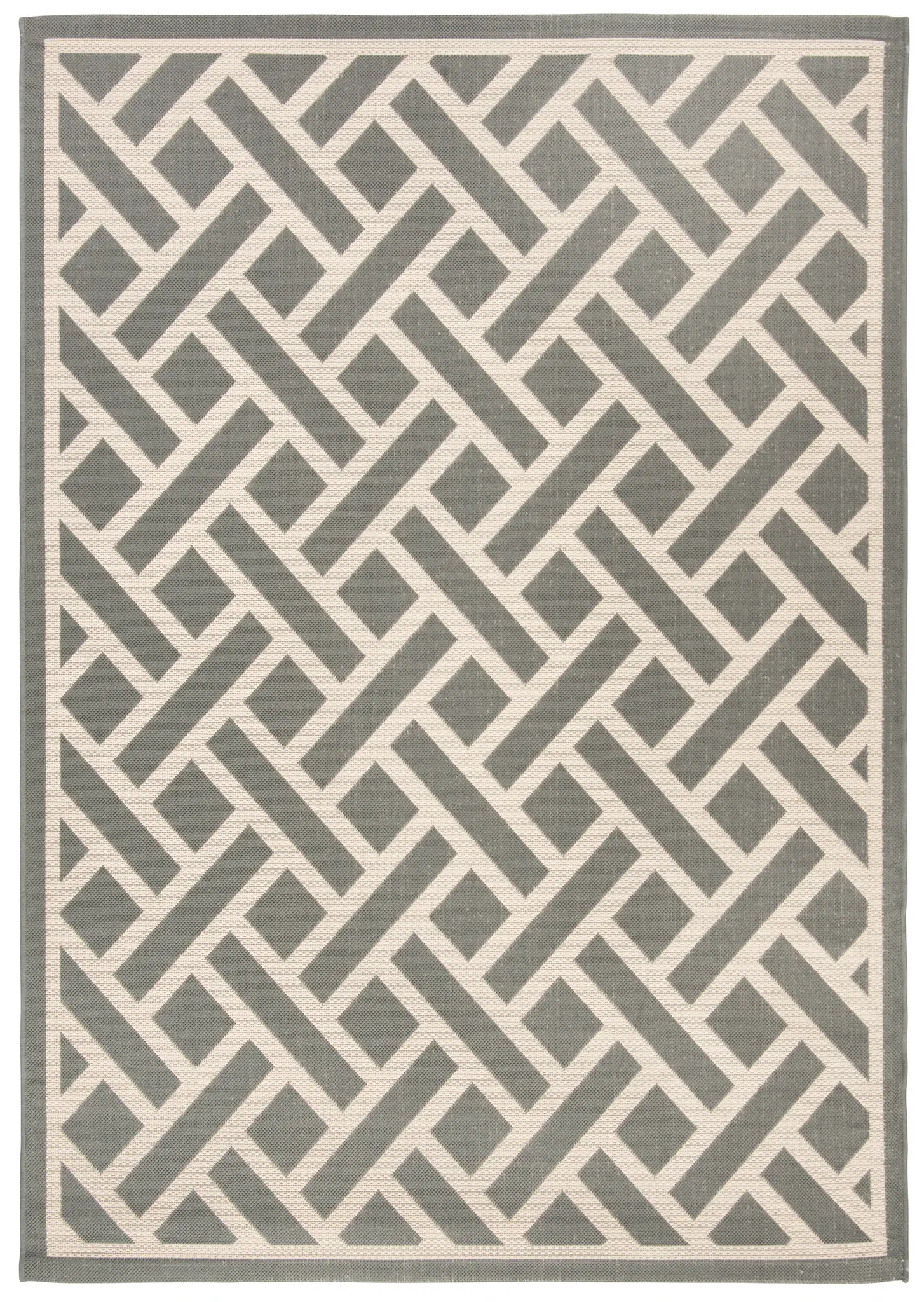 Courtyard Interlocking Diagonal Trellis Outdoor Rug