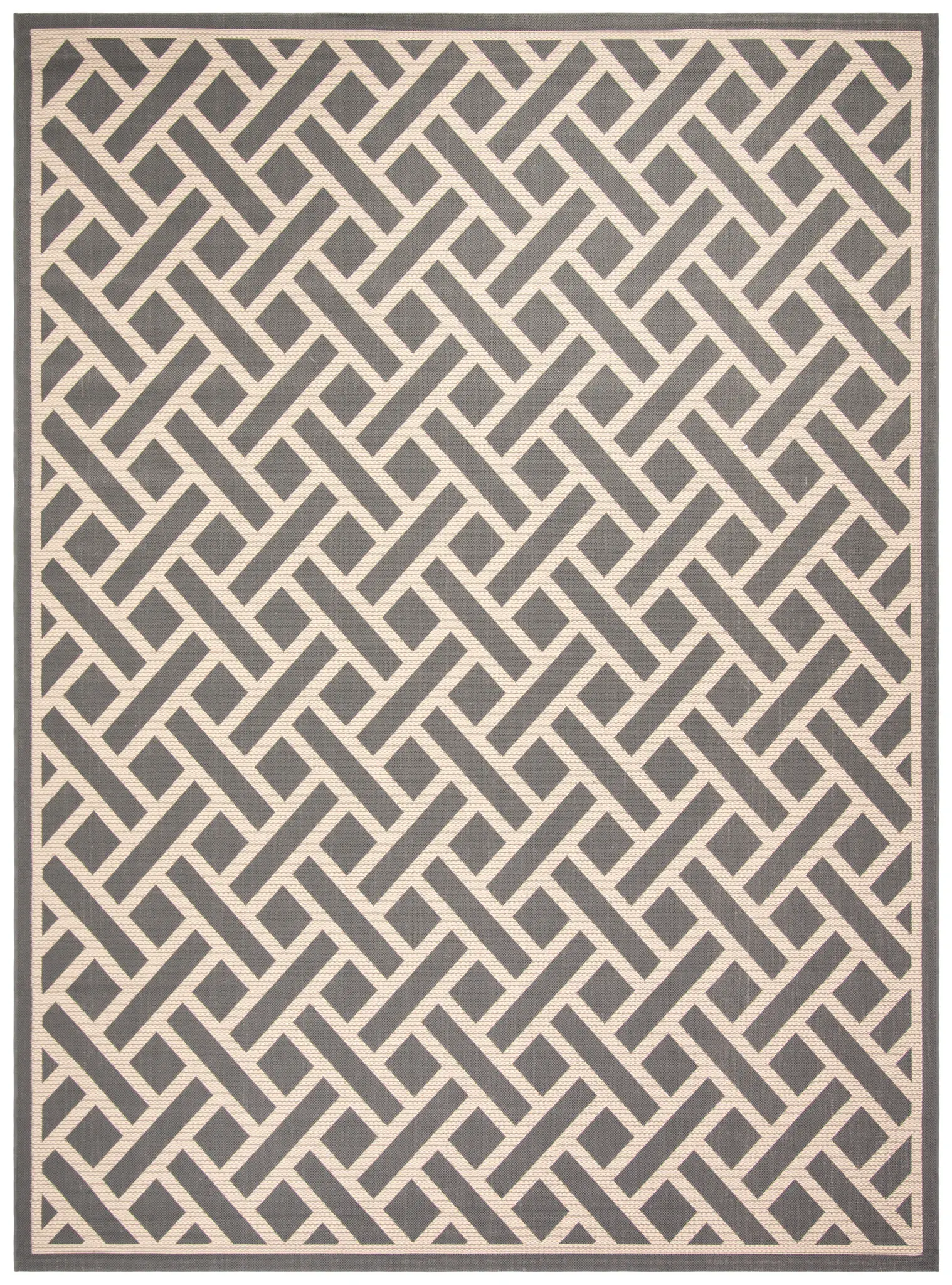 Courtyard Interlocking Diagonal Trellis Outdoor Rug