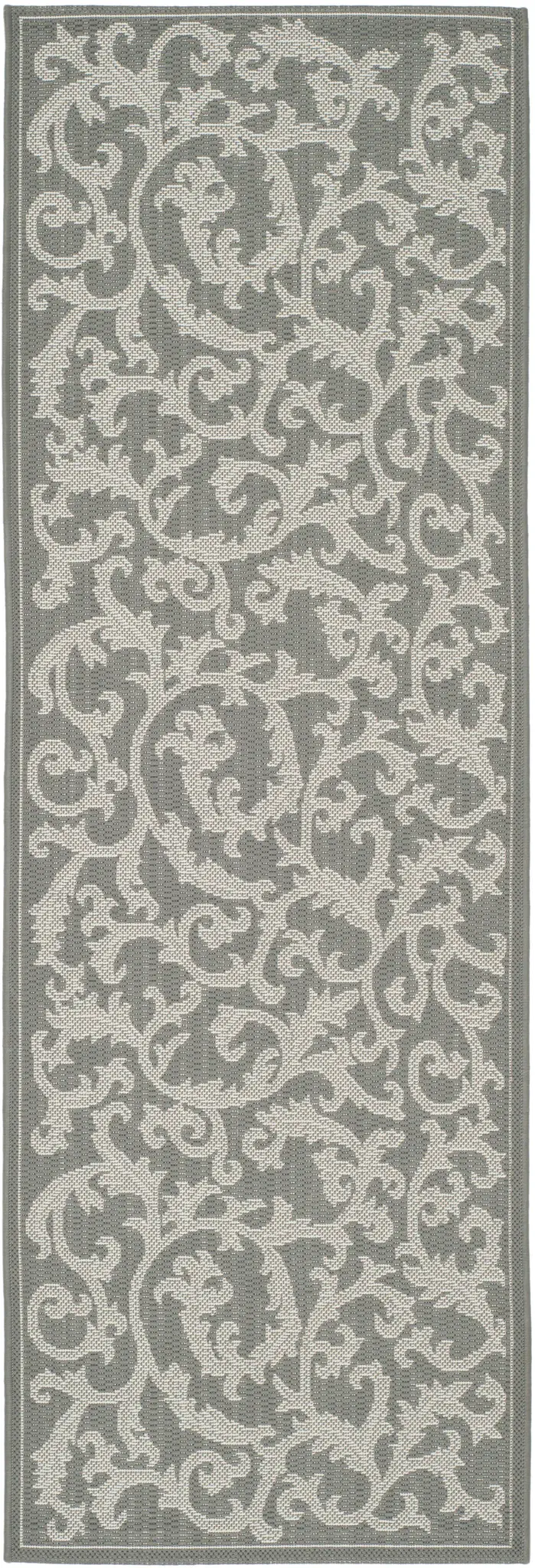 Courtyard Scrolling Leaf Outdoor Rug