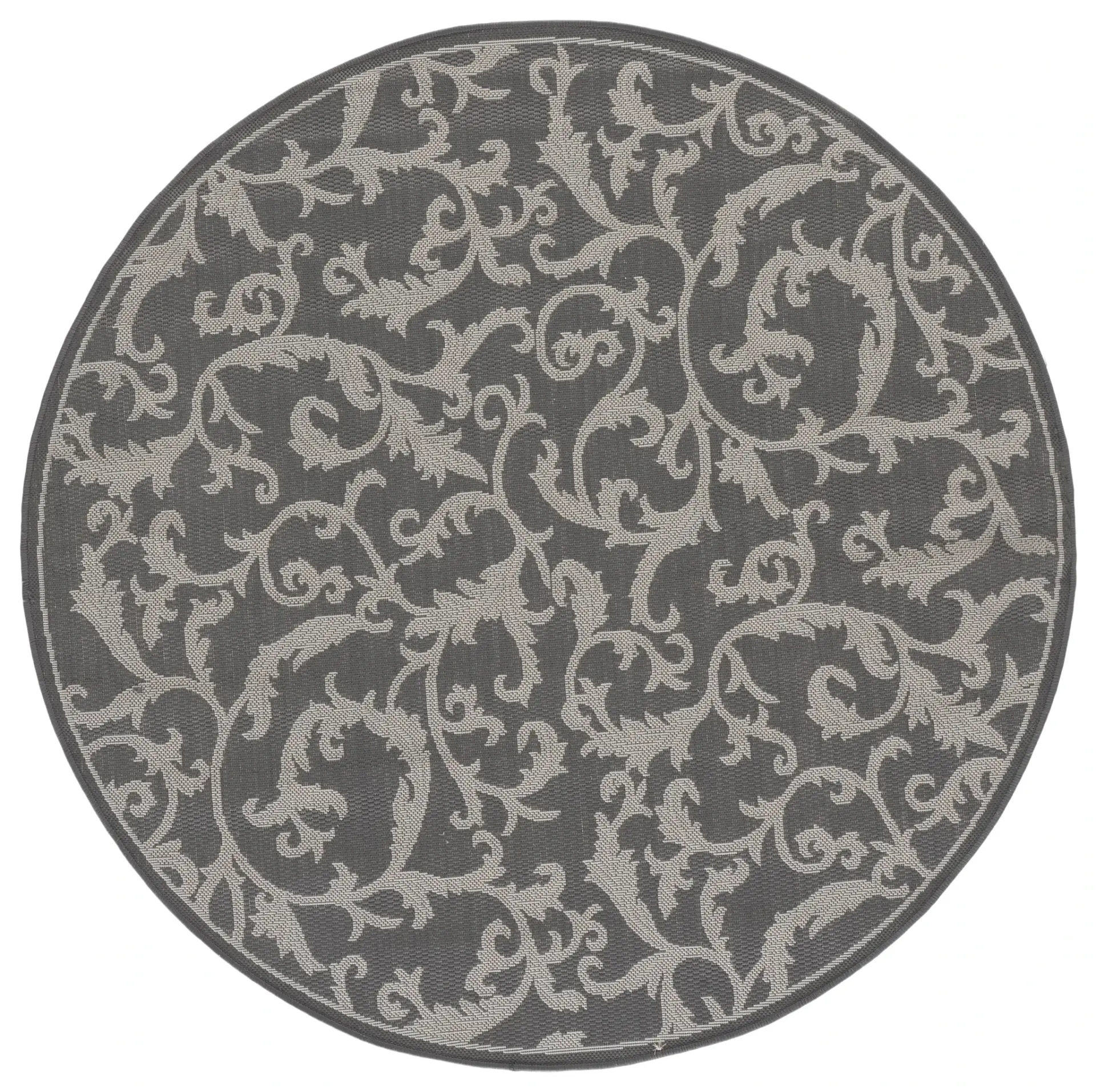 Courtyard Scrolling Leaf Outdoor Rug