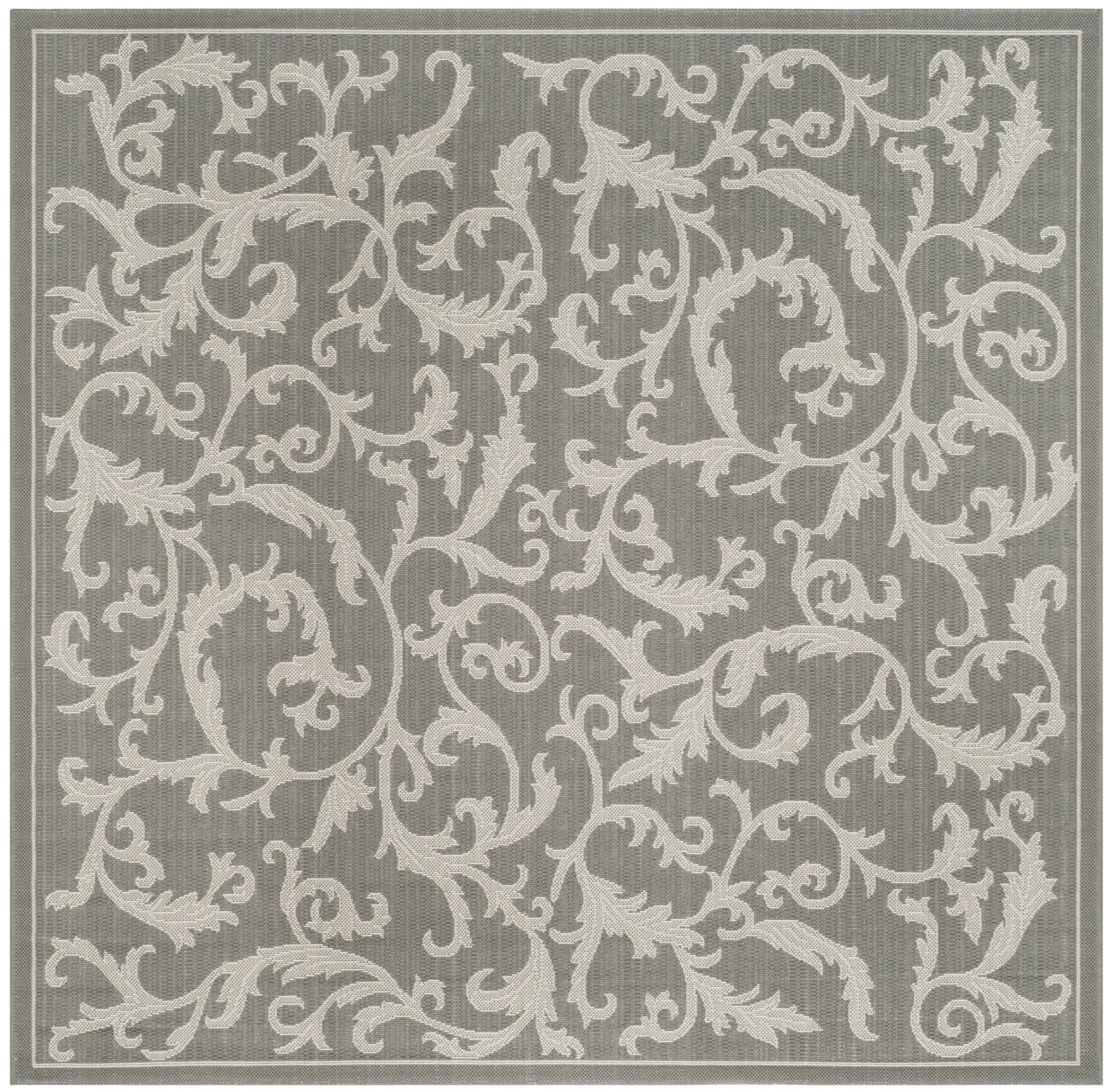 Courtyard Scrolling Leaf Outdoor Rug