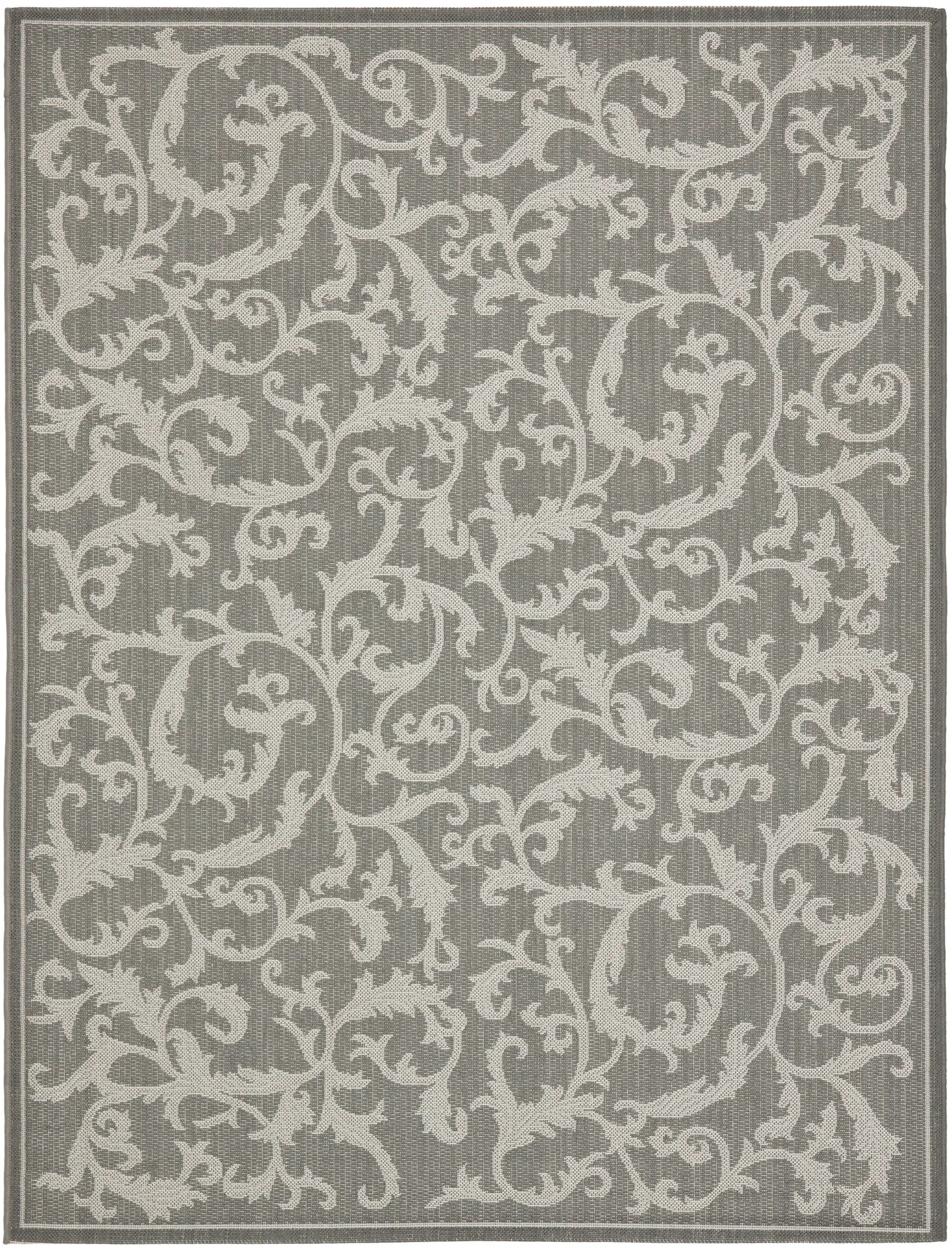 Courtyard Scrolling Leaf Outdoor Rug