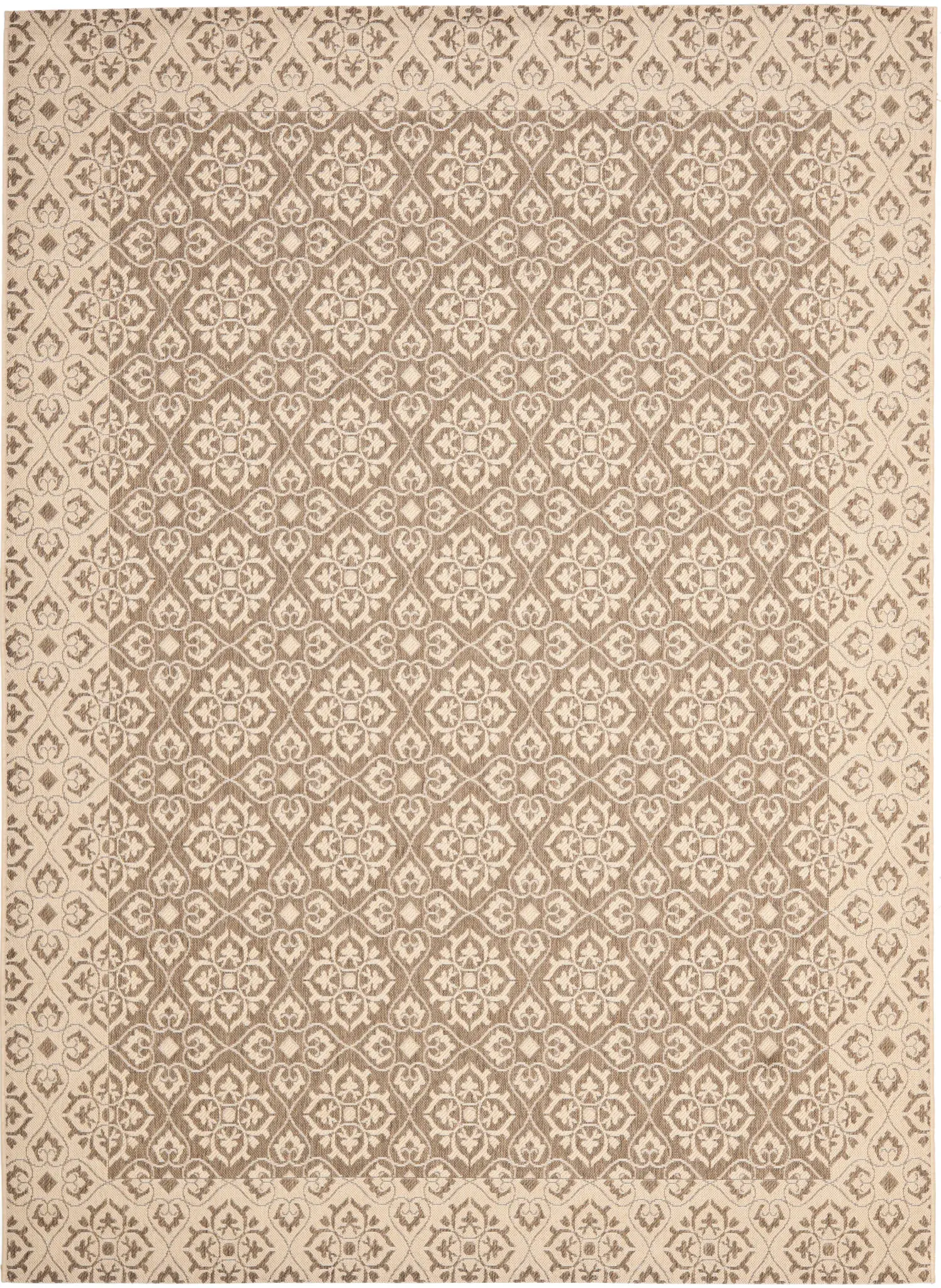 Courtyard Floral Tile Outdoor Rug