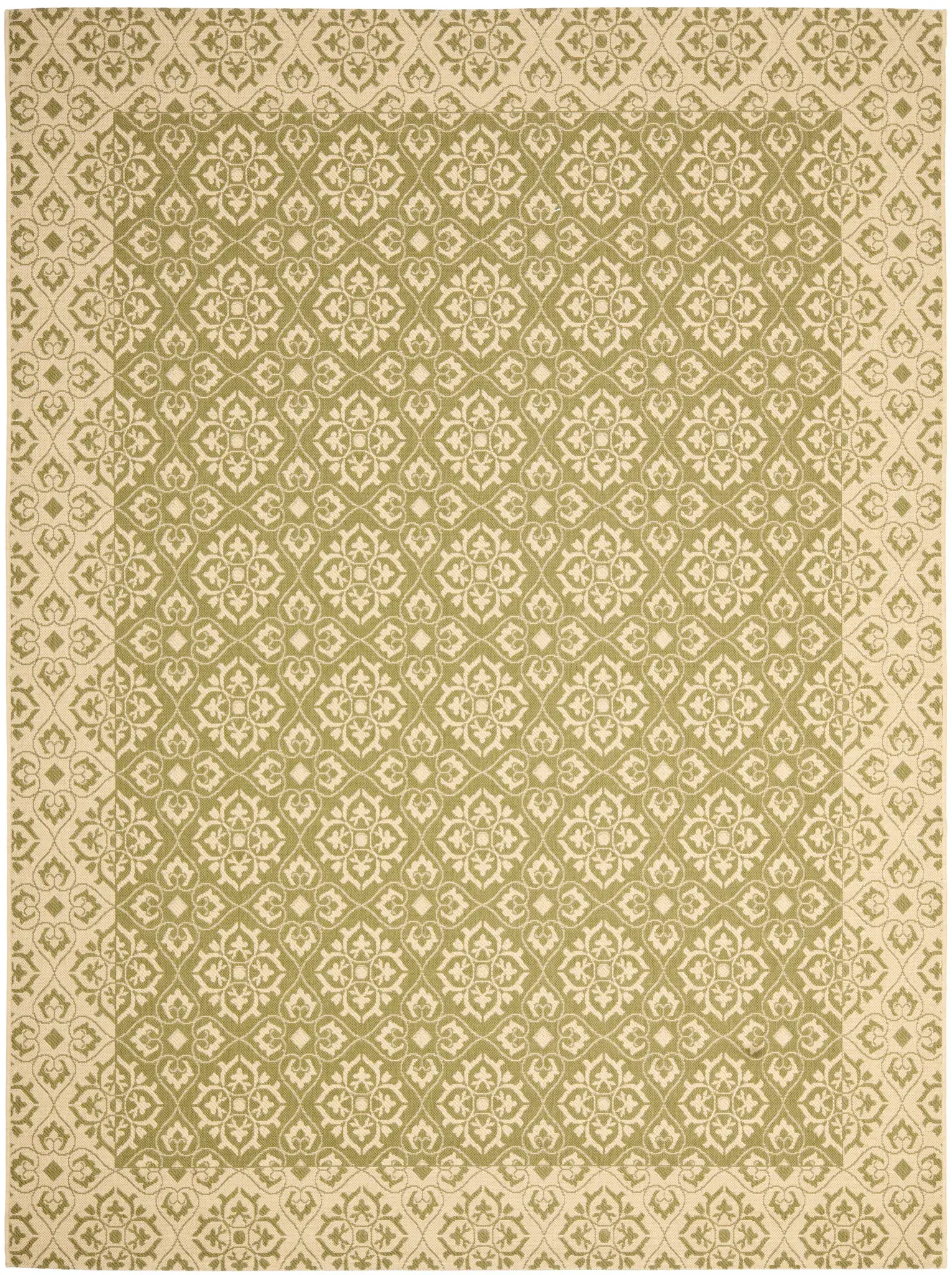 Courtyard Floral Tile Outdoor Rug