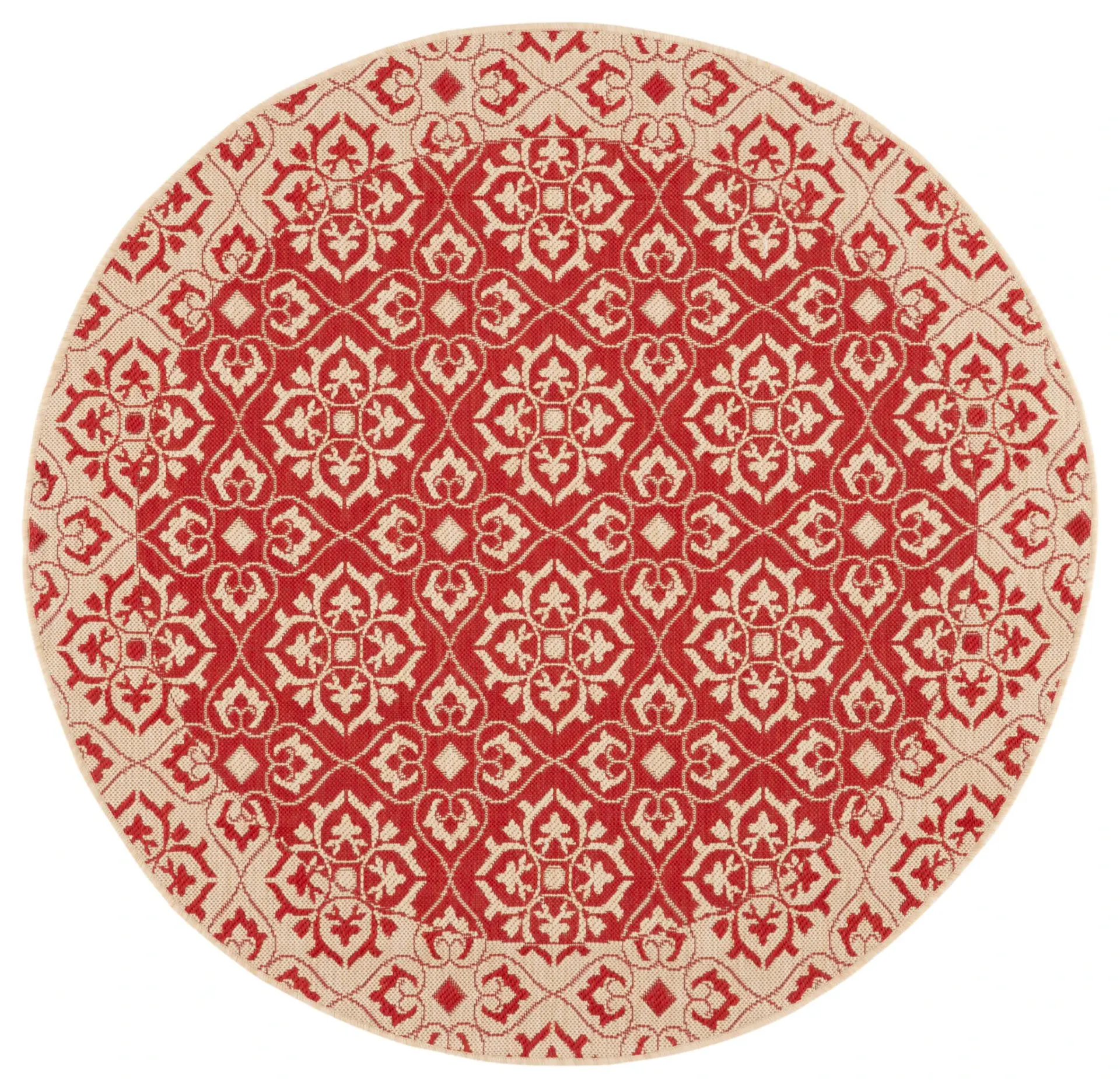Courtyard Floral Tile Outdoor Rug