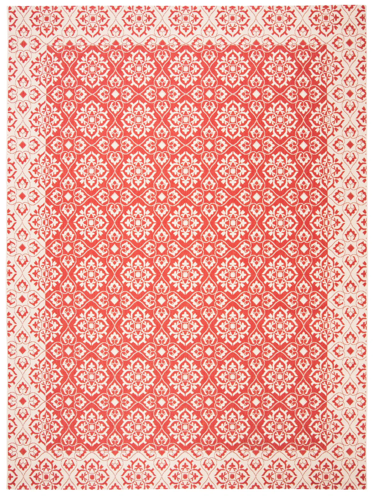 Courtyard Floral Tile Outdoor Rug