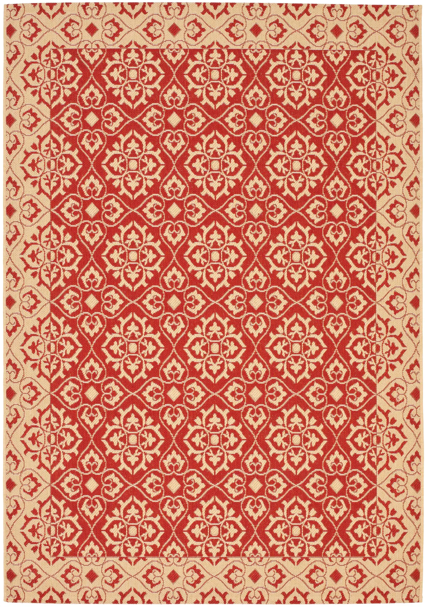 Courtyard Floral Tile Outdoor Rug