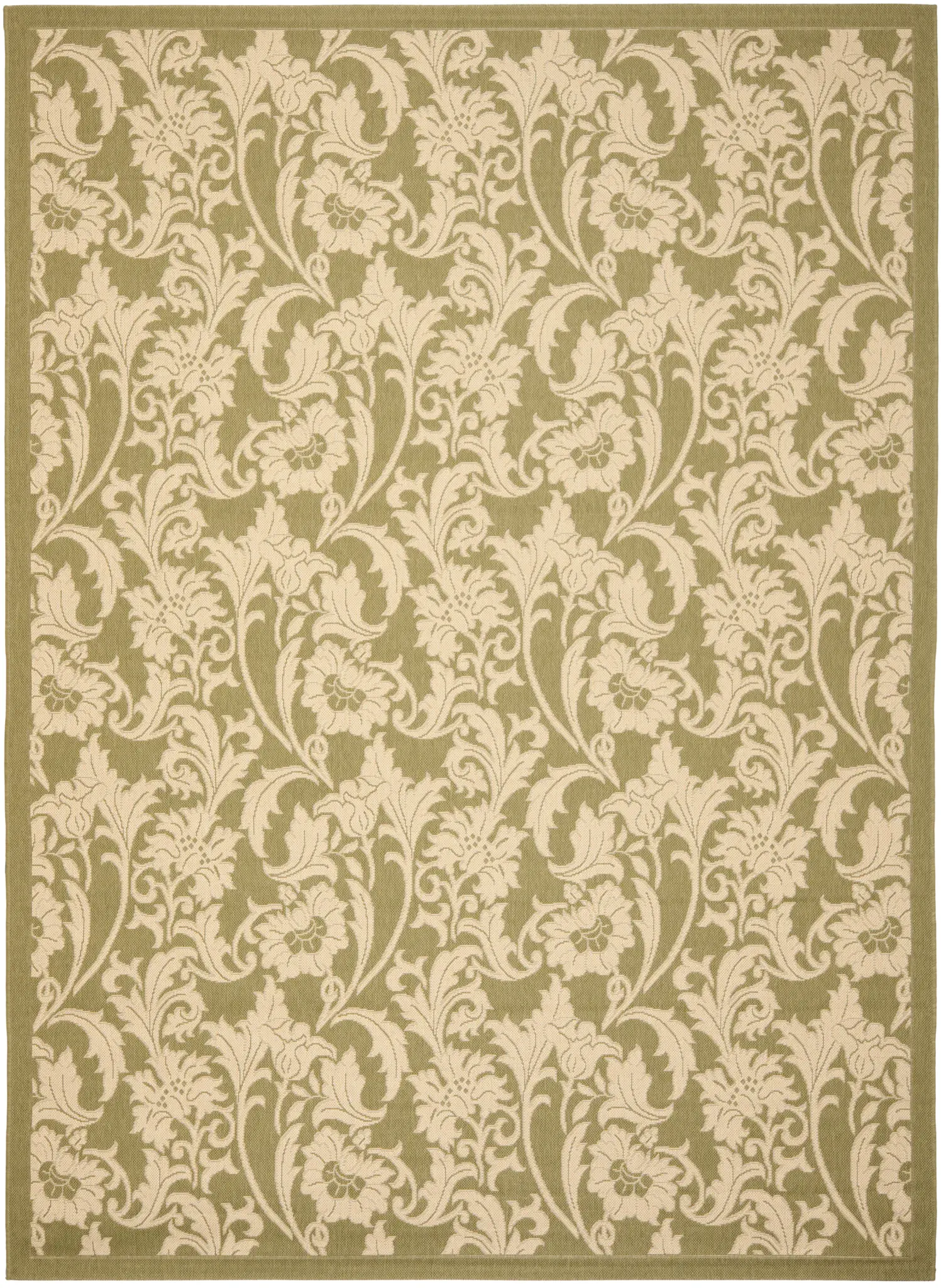 Courtyard Allover Floral Vine Outdoor Rug