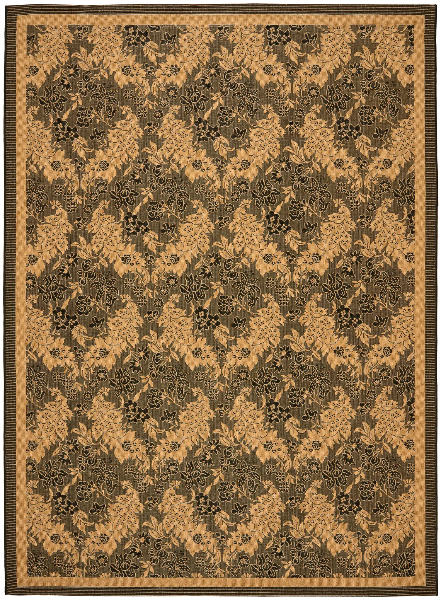 Courtyard Botanical Damask Outdoor Rug