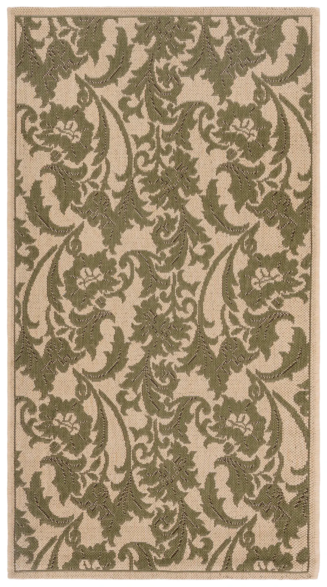 Courtyard Floral Scroll Outdoor Rug