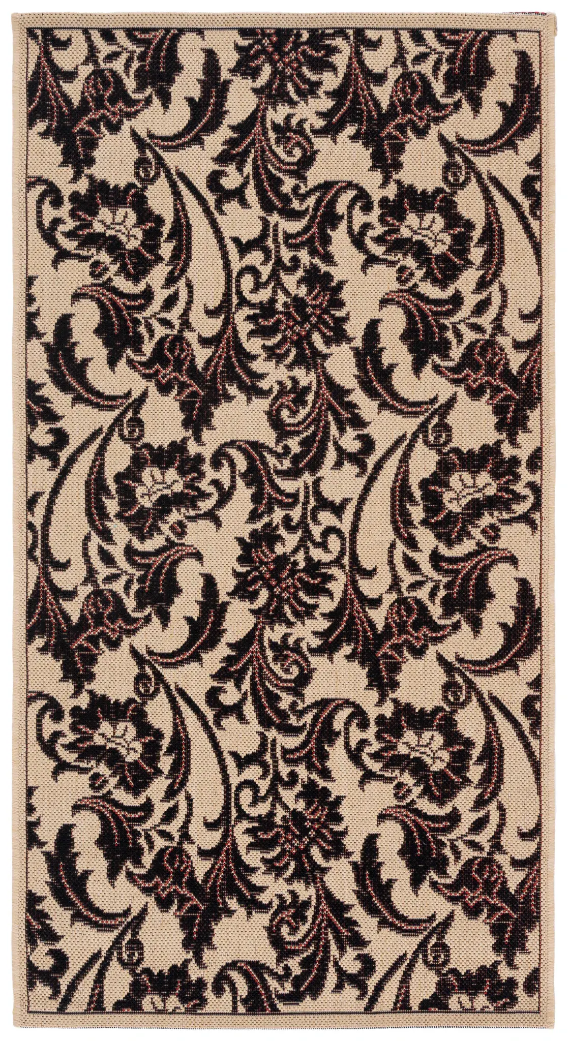 Courtyard Floral Scroll Outdoor Rug