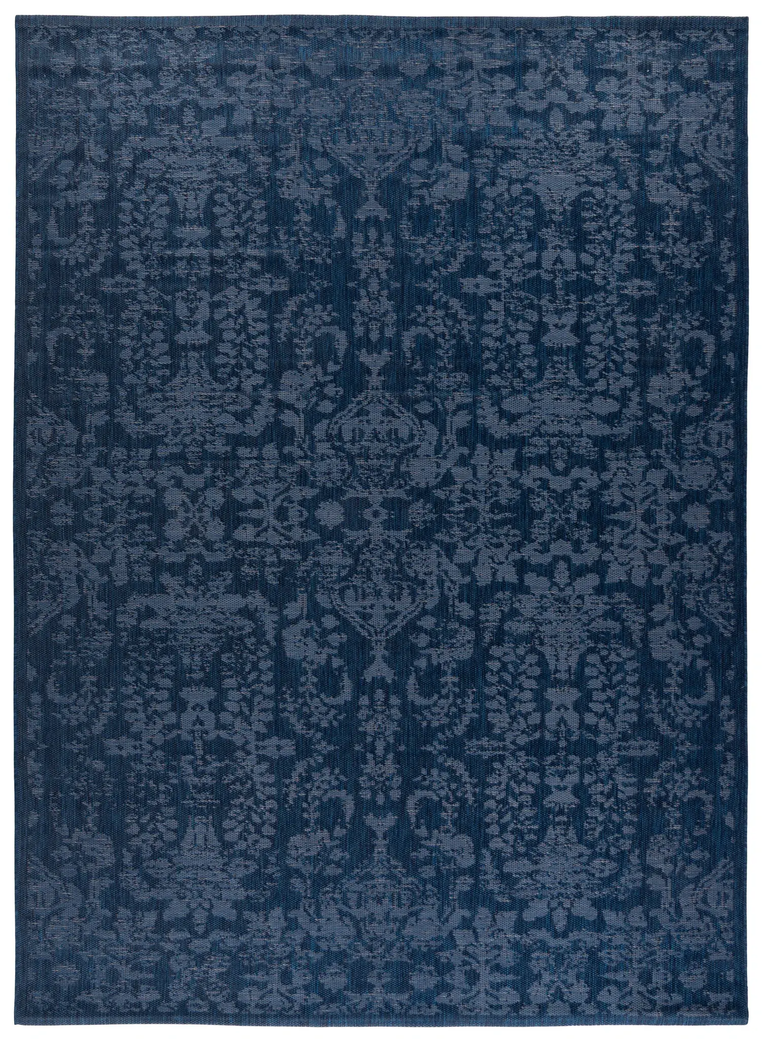 Courtyard Faded Damask Outdoor Rug