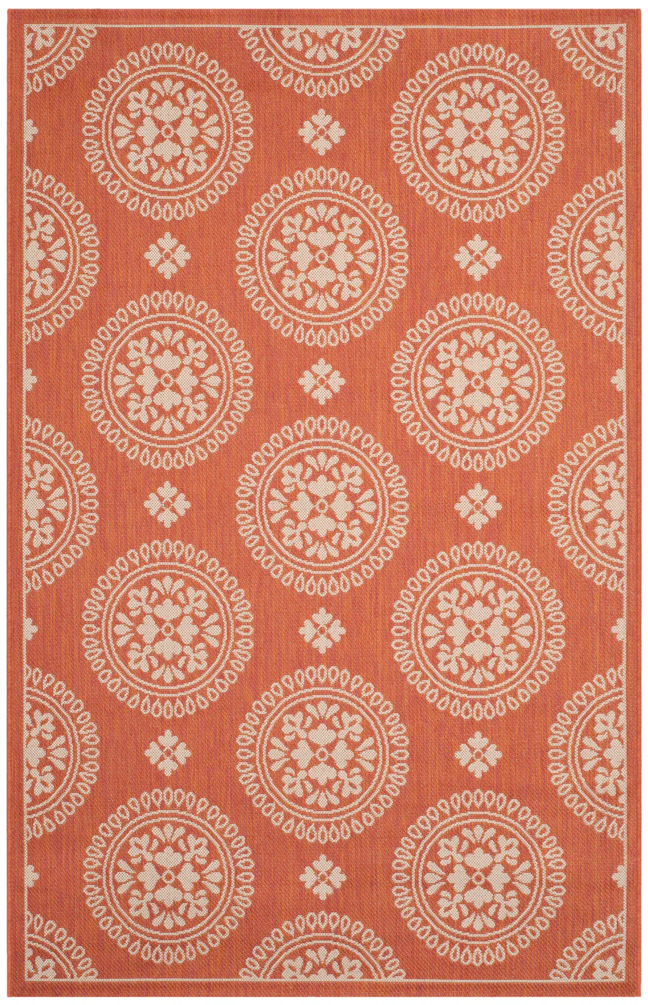 Courtyard Rosette Trellis Outdoor Rug