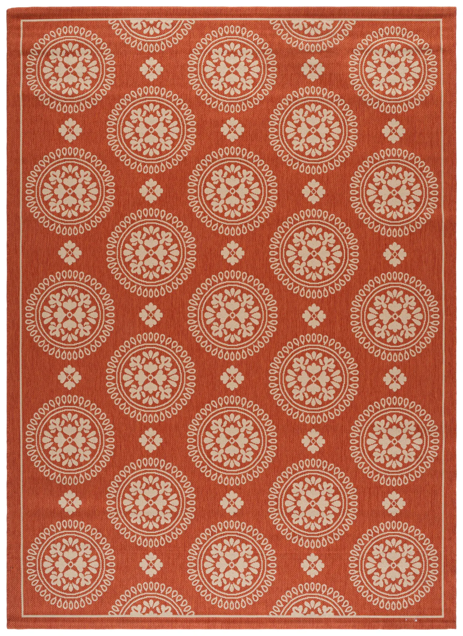 Courtyard Rosette Trellis Outdoor Rug