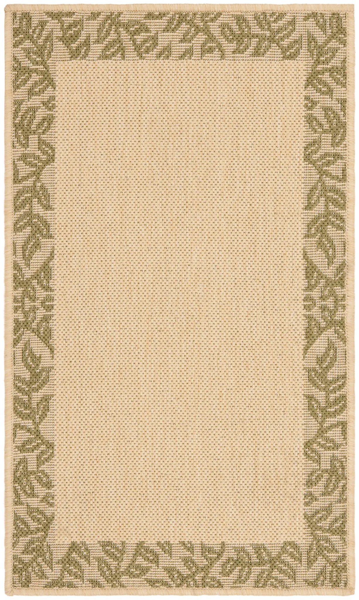 Courtyard Leaf Vine Border Outdoor Rug