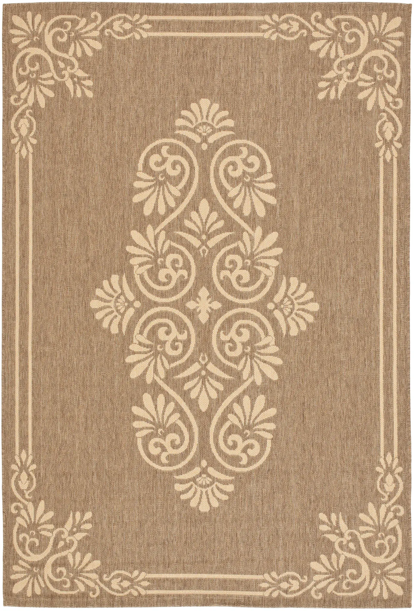 Courtyard Palmette Medallion Outdoor Rug