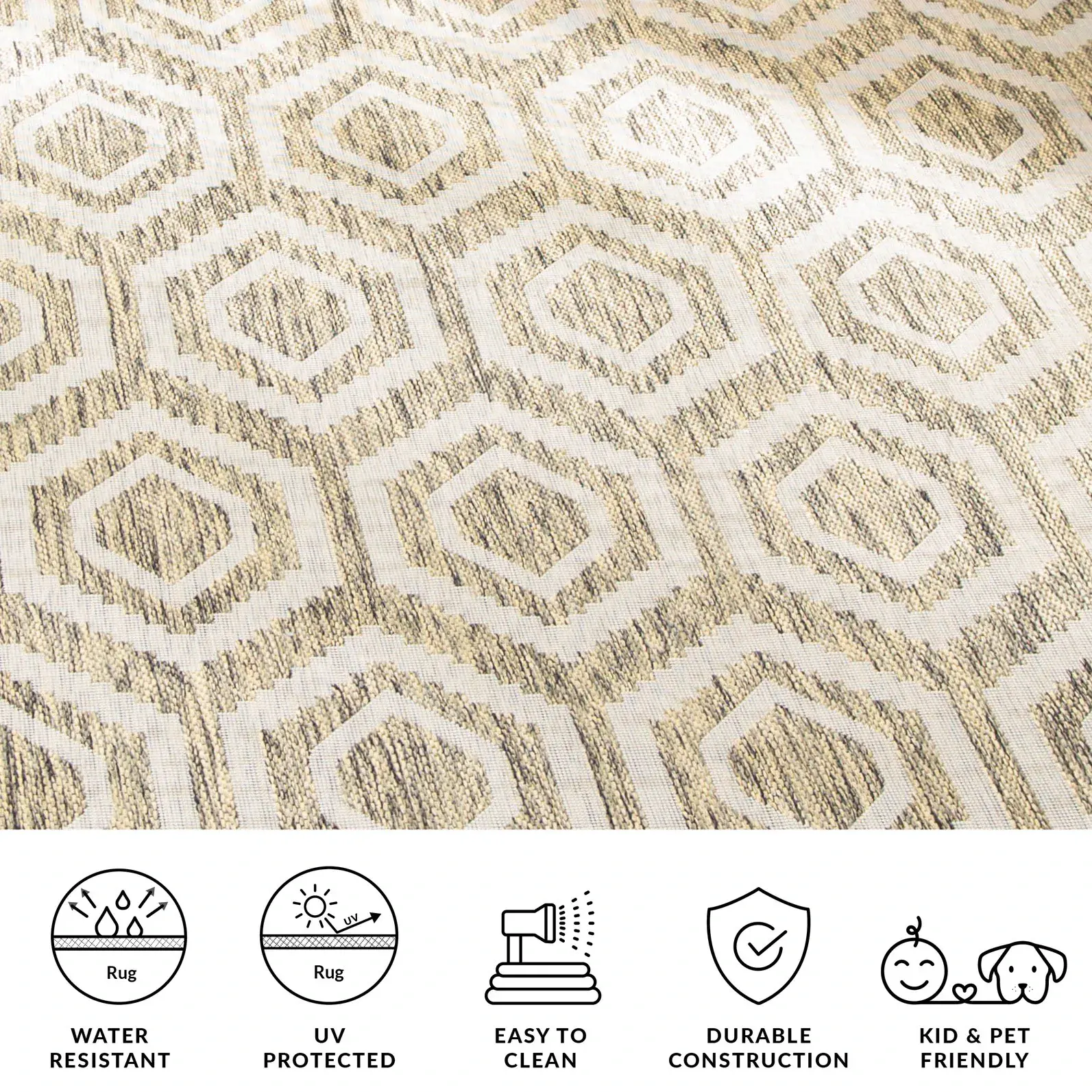 Courtyard Stepped Diamond Outdoor Rug