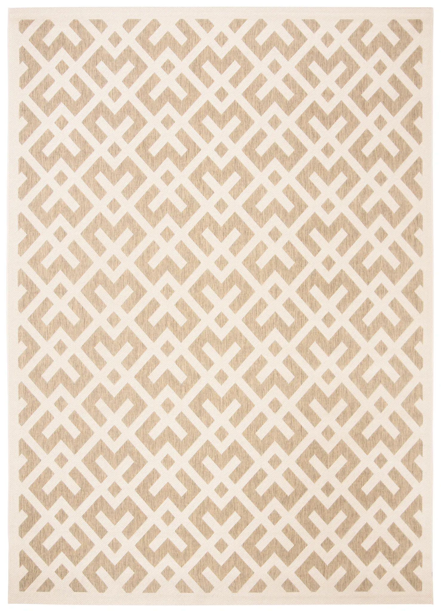 Courtyard Interlocking Lattice Outdoor Rug