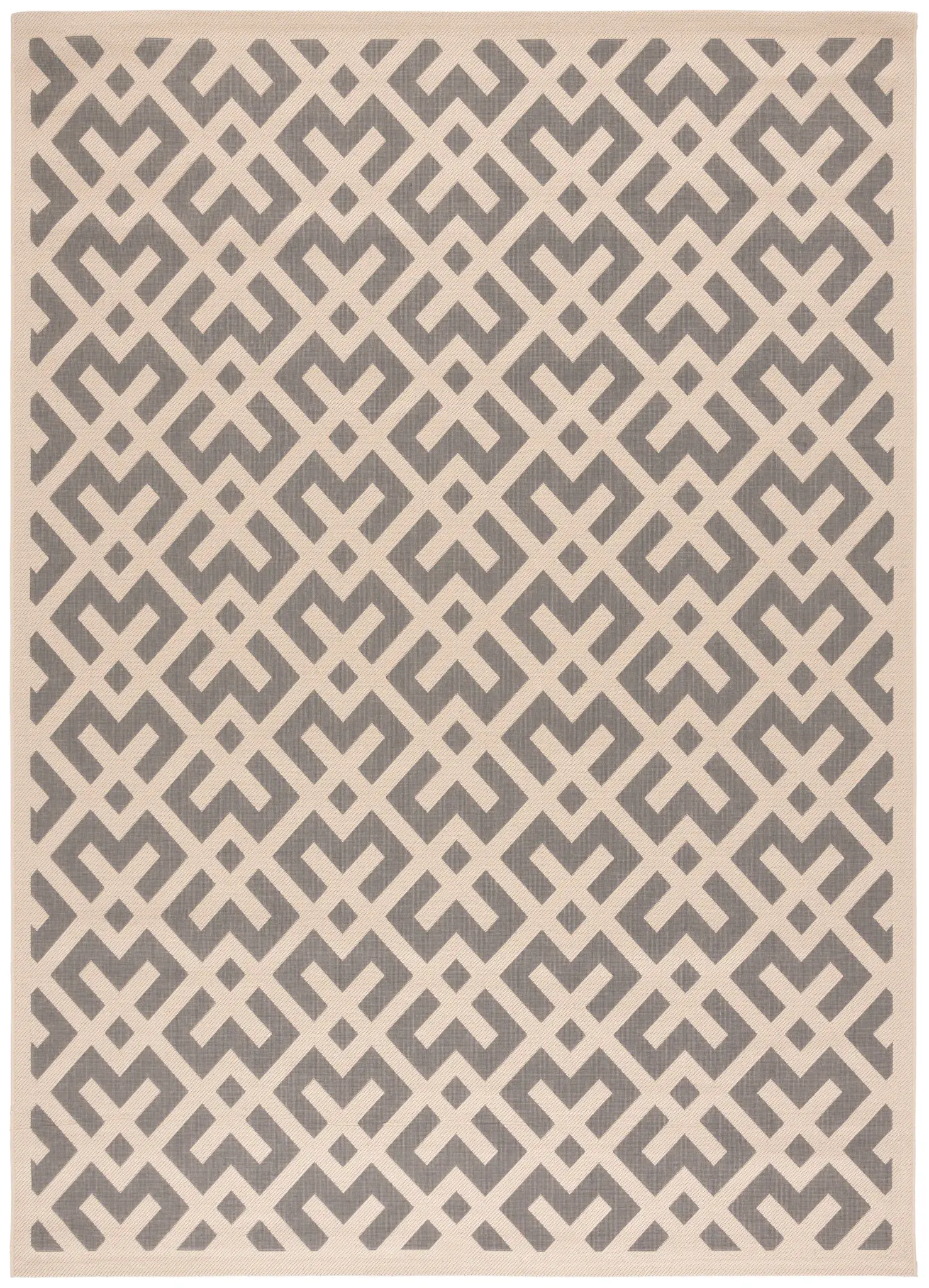 Courtyard Interlocking Lattice Outdoor Rug