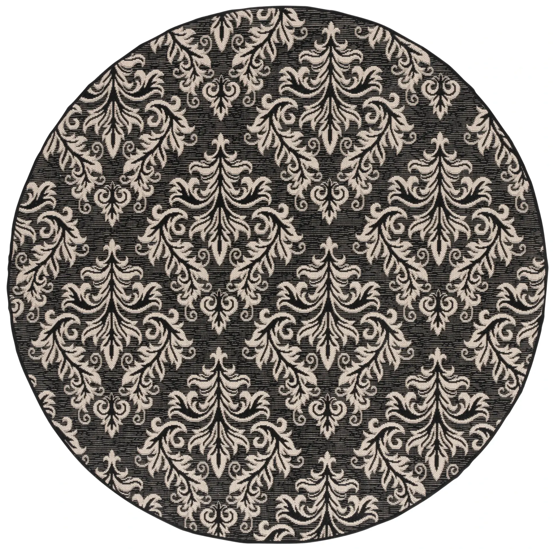 Courtyard Allover Damask Outdoor Rug