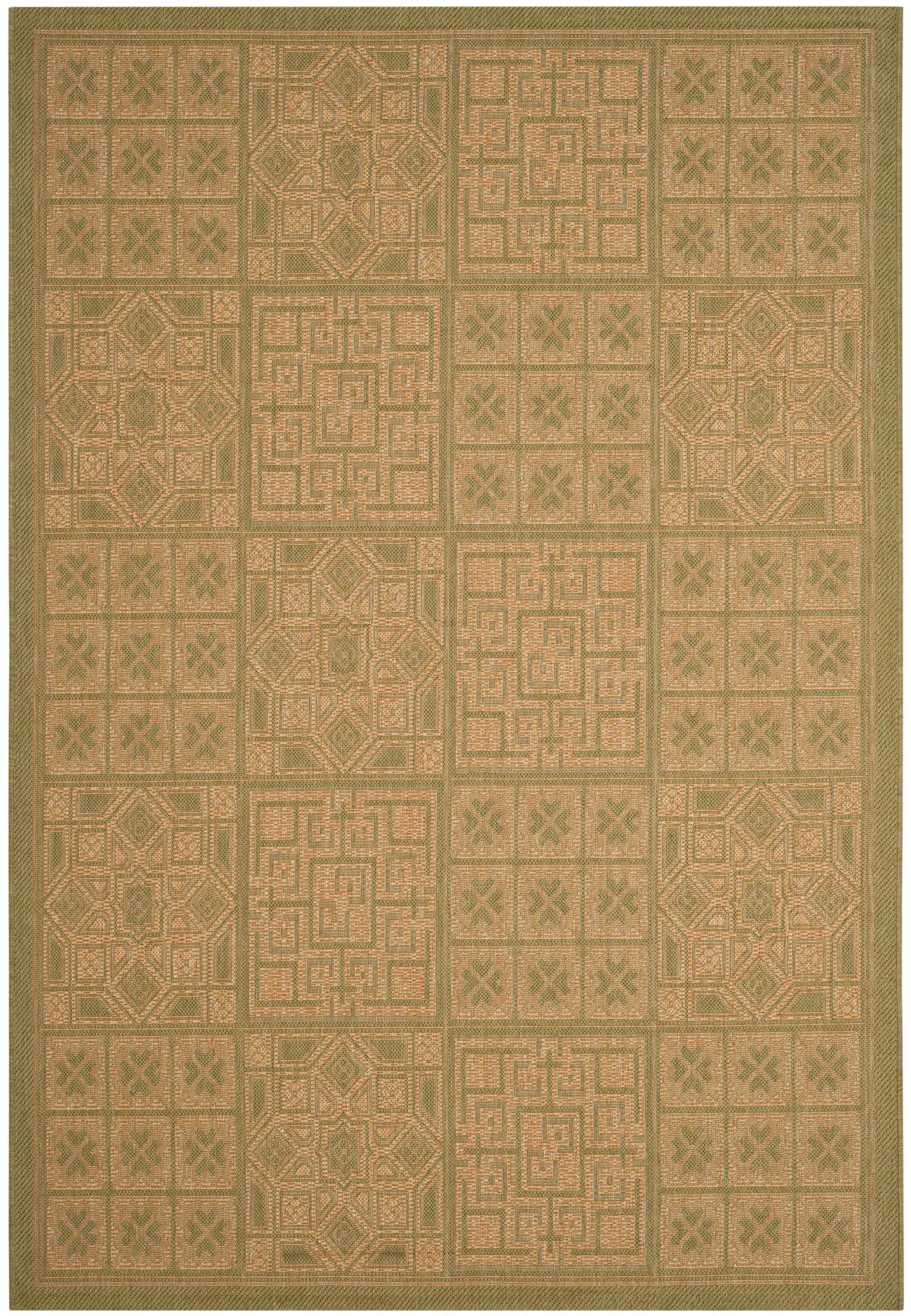 Courtyard Tiled Geometric Outdoor Rug