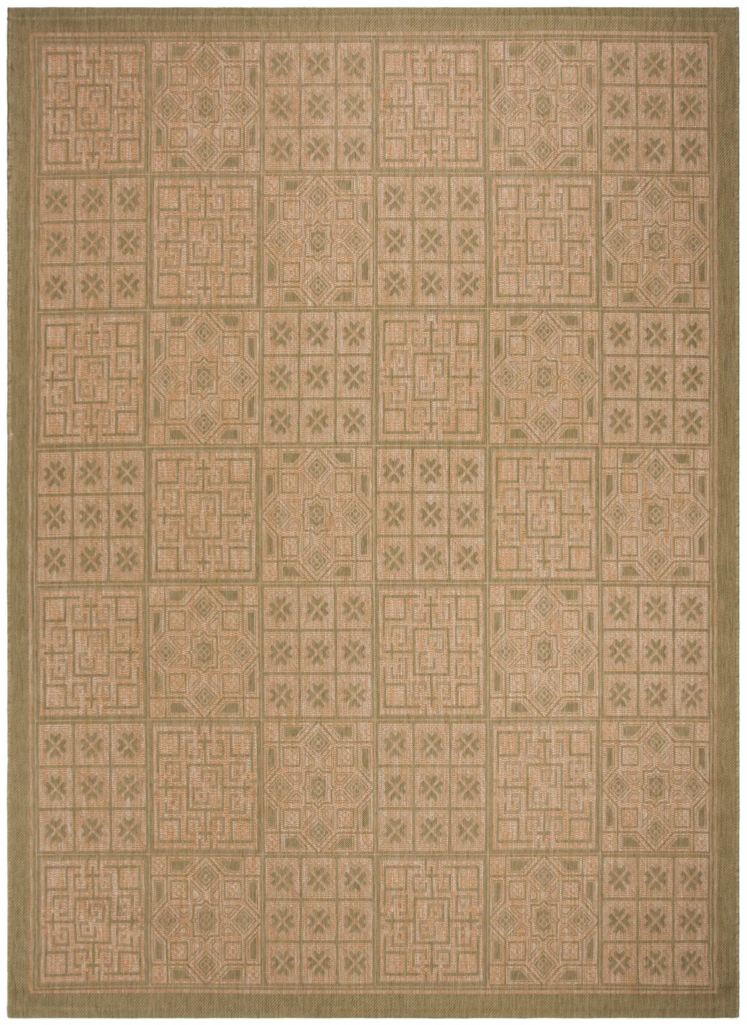 Courtyard Tiled Geometric Outdoor Rug