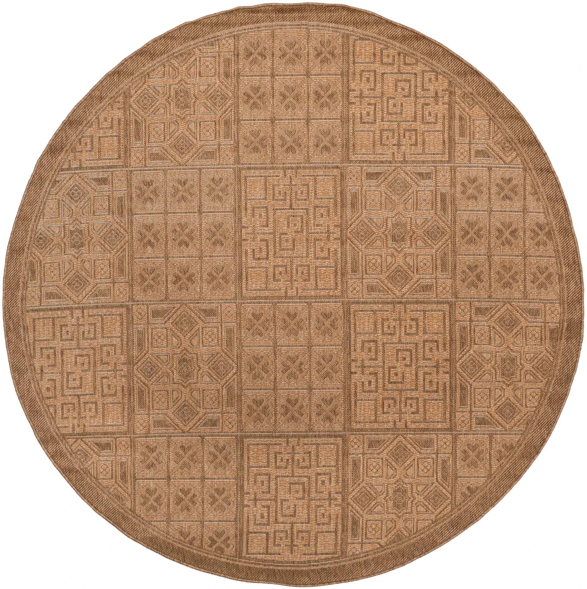 Courtyard Tiled Geometric Outdoor Rug