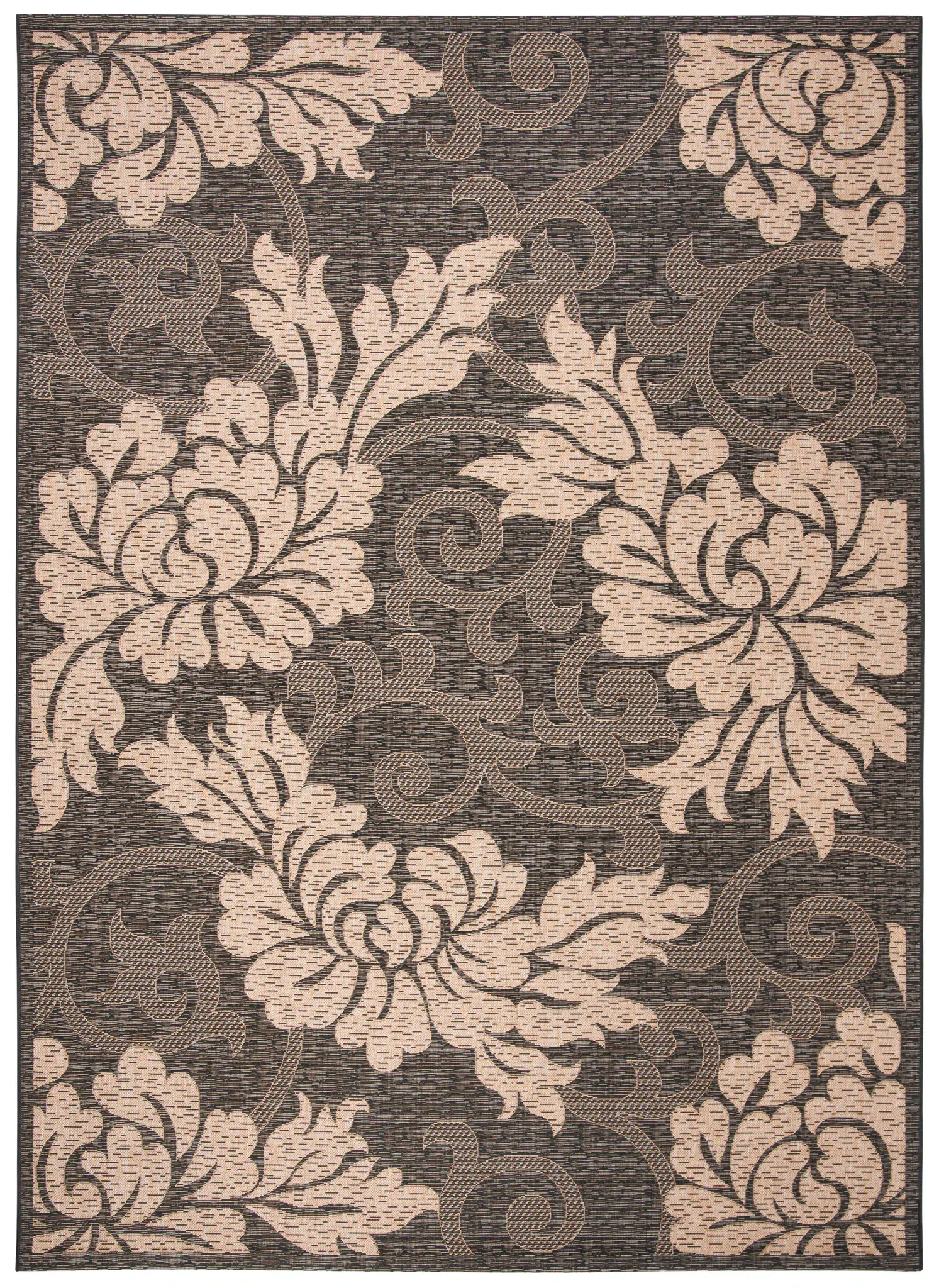 Courtyard Floral Damask Outdoor Rug